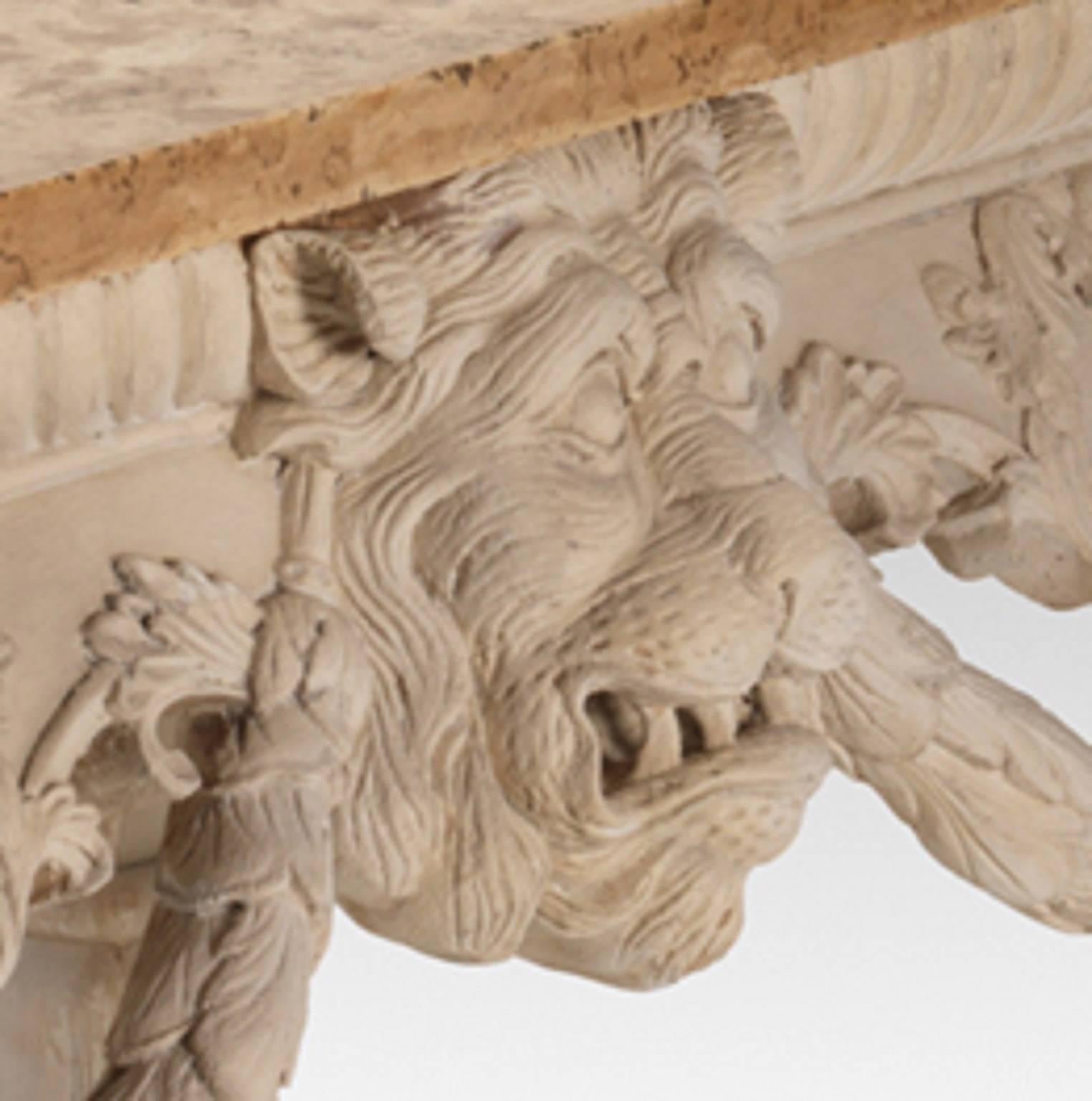 Baroque Irish Lion Mask Console Tables For Sale