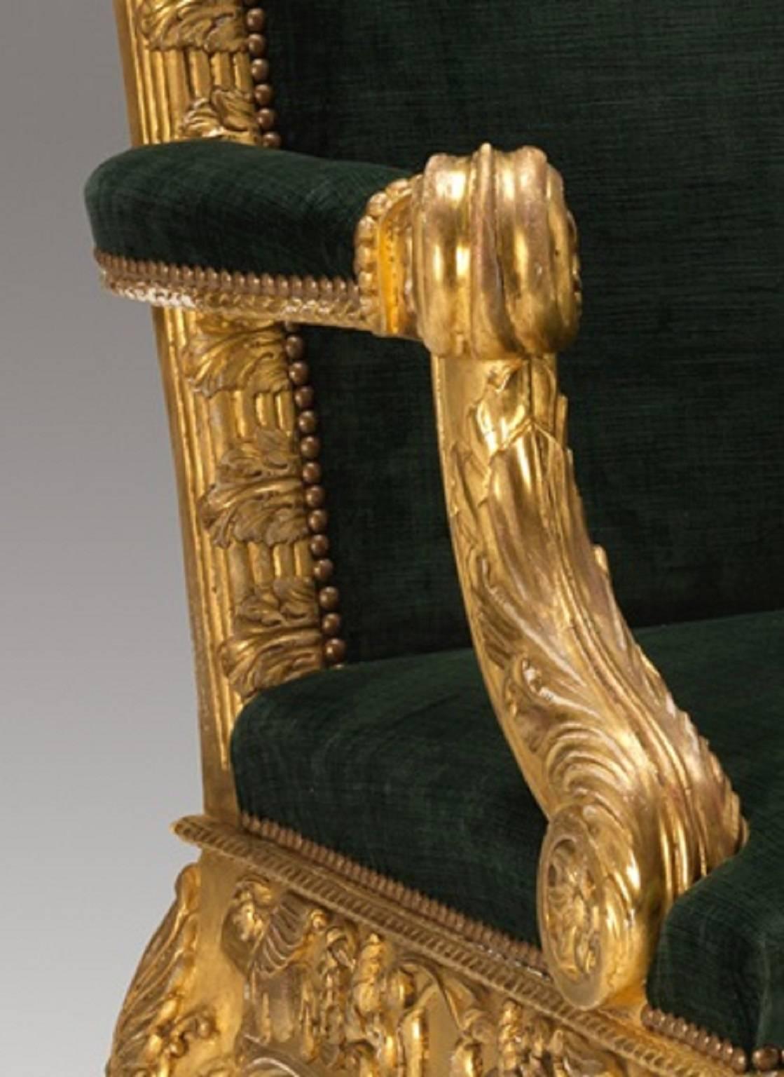 George III Fauteuils de bibliothèqueundas d'après un modèle de Robert Adam et Thomas Chippendale en vente