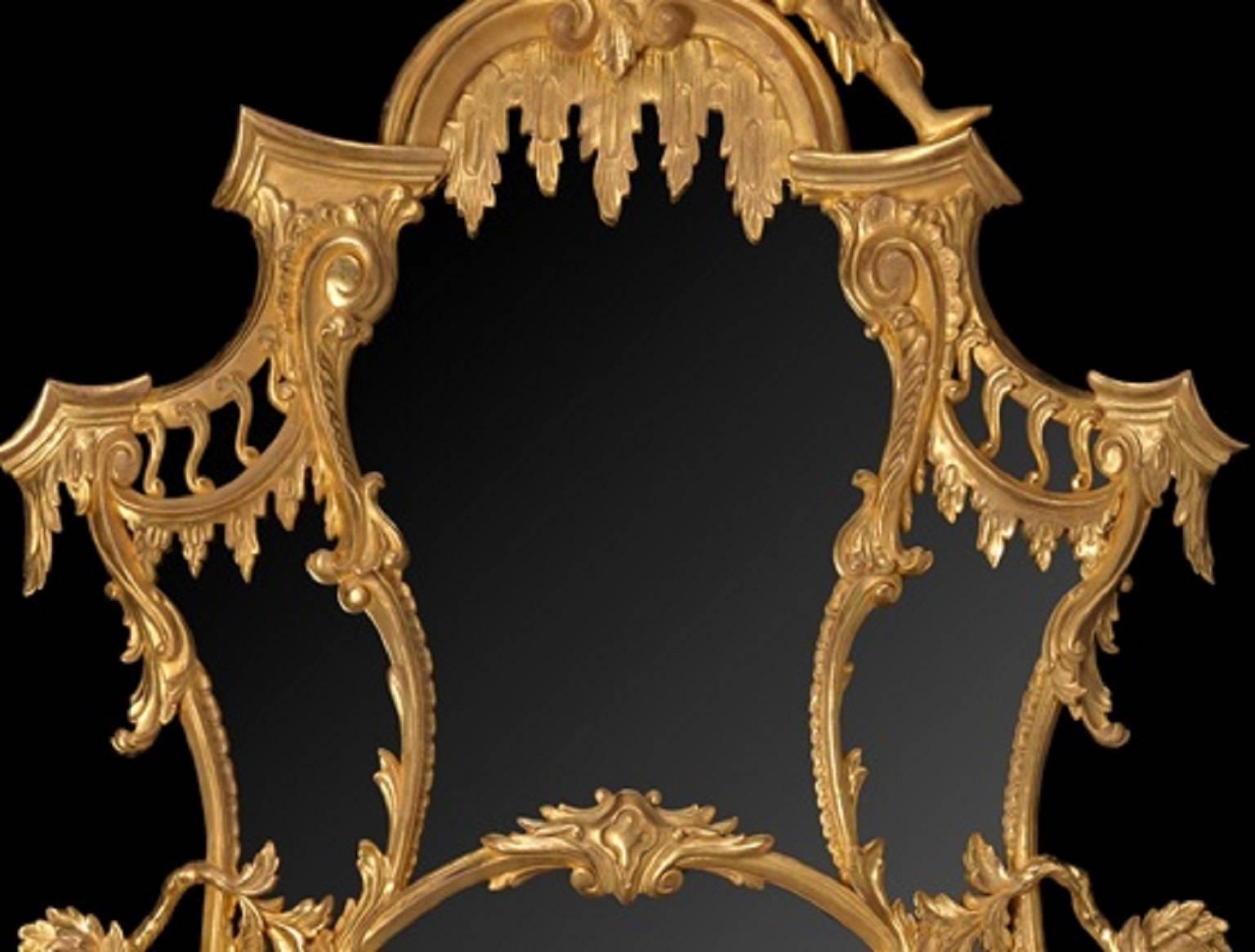 Chippendale chinois Miroirs palais de pagode à grande échelle Hector en vente