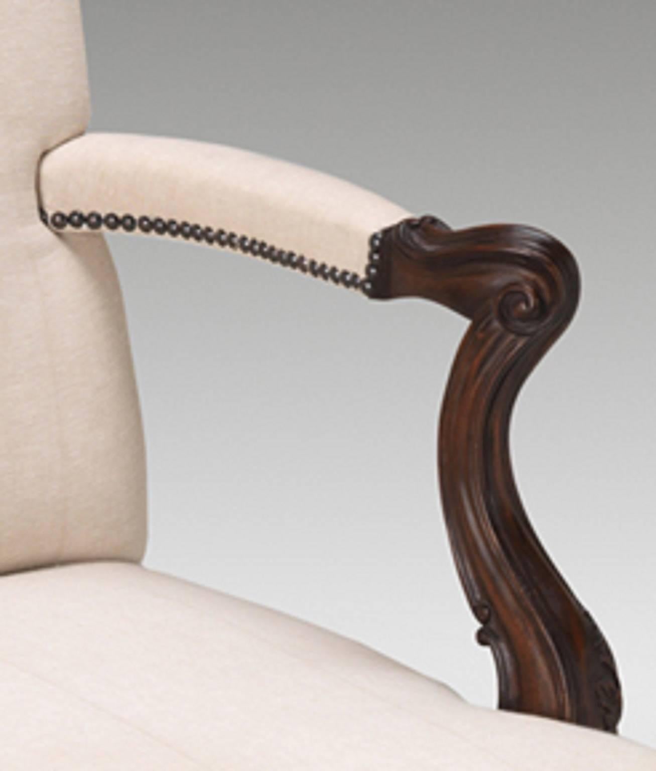 English Cluster Column Armchairs in the manner of Thomas Chippendale