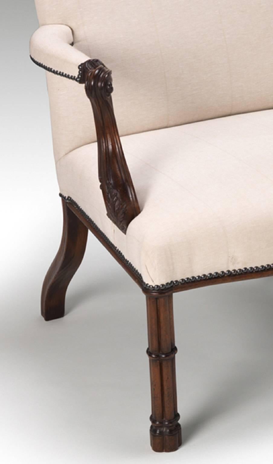 Polished Cluster Column Armchairs in the manner of Thomas Chippendale