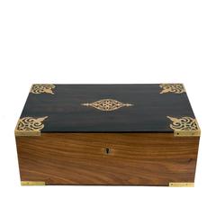 Anglo-Indian or British Colonial Teakwood Writing Box