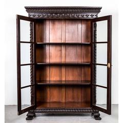 Anglo-Indian or British Colonial Rosewood Glass Front Cabinet