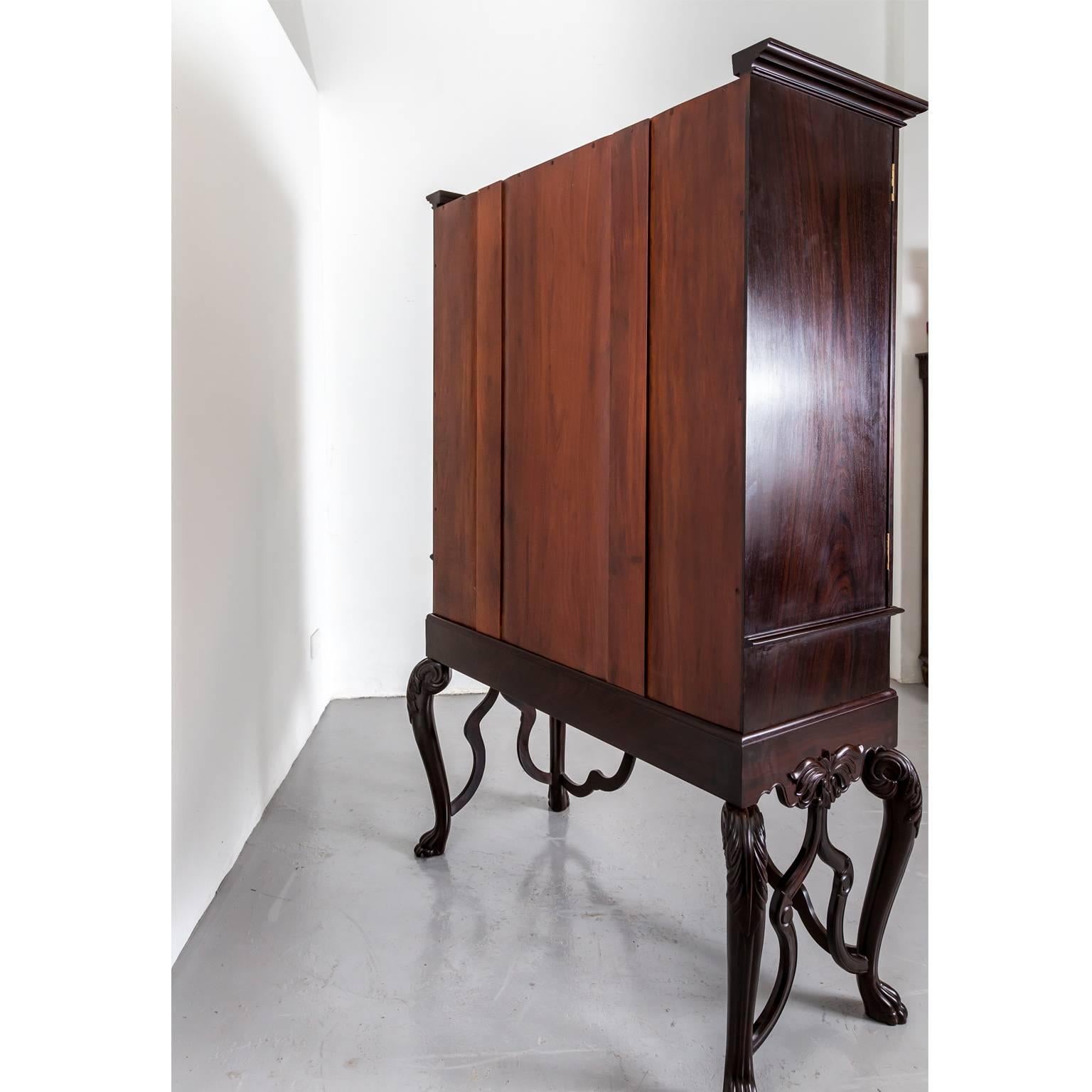 Antique Indo-Portuguese or Portuguese Colonial Rosewood Cupboard on Stand For Sale 1