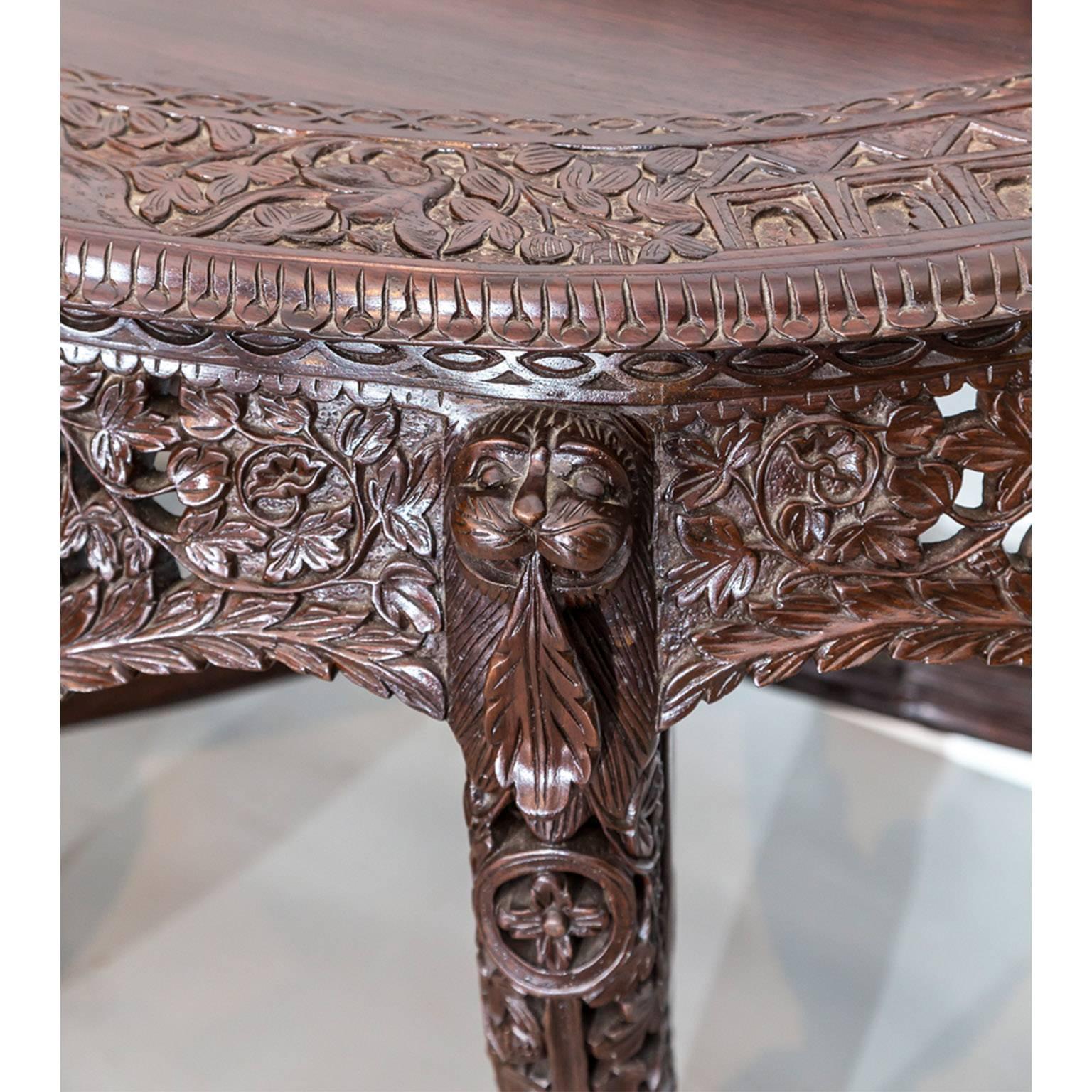 19th Century Anglo-Indian or British Colonial Rosewood Console Table