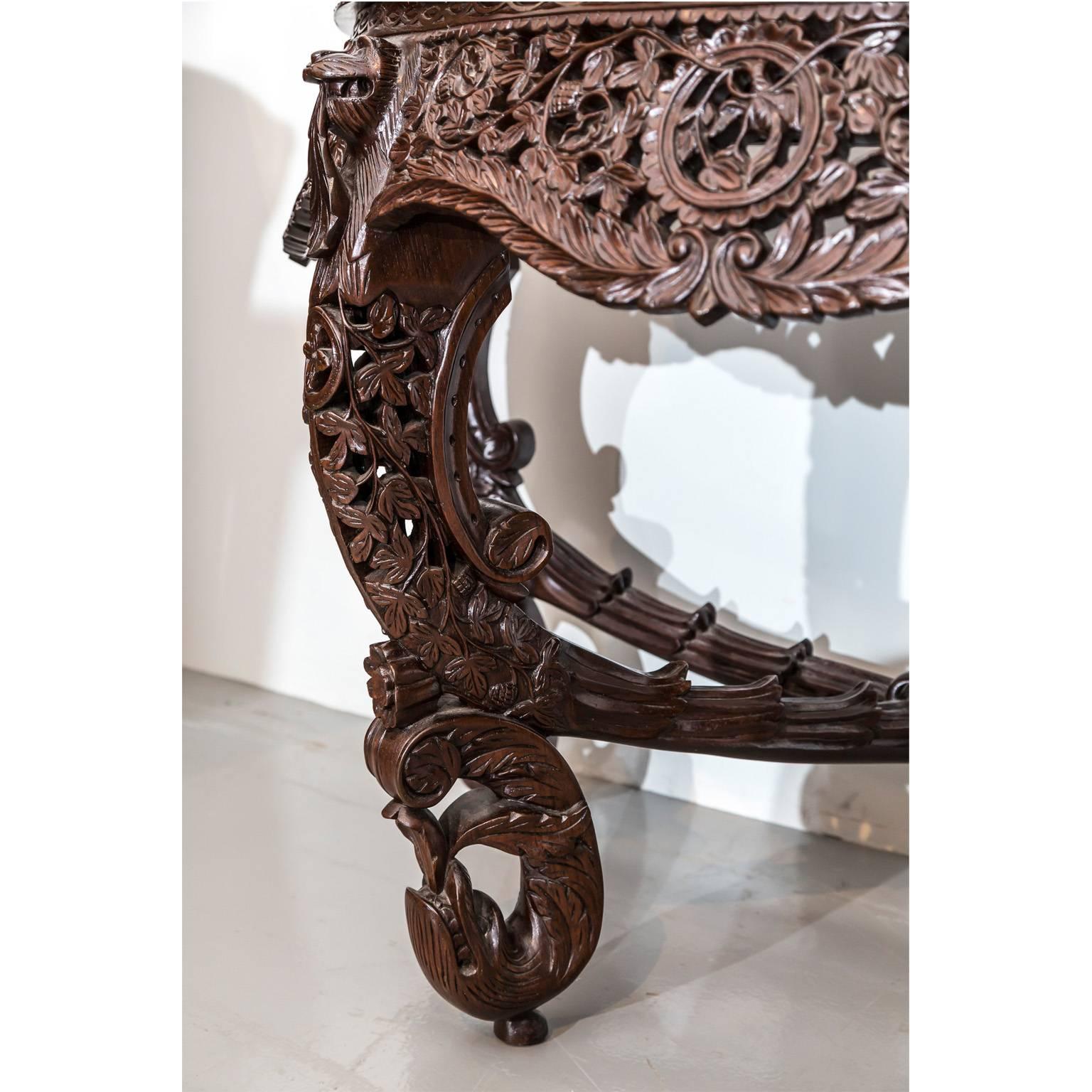 Anglo-Indian or British Colonial Rosewood Console Table 1