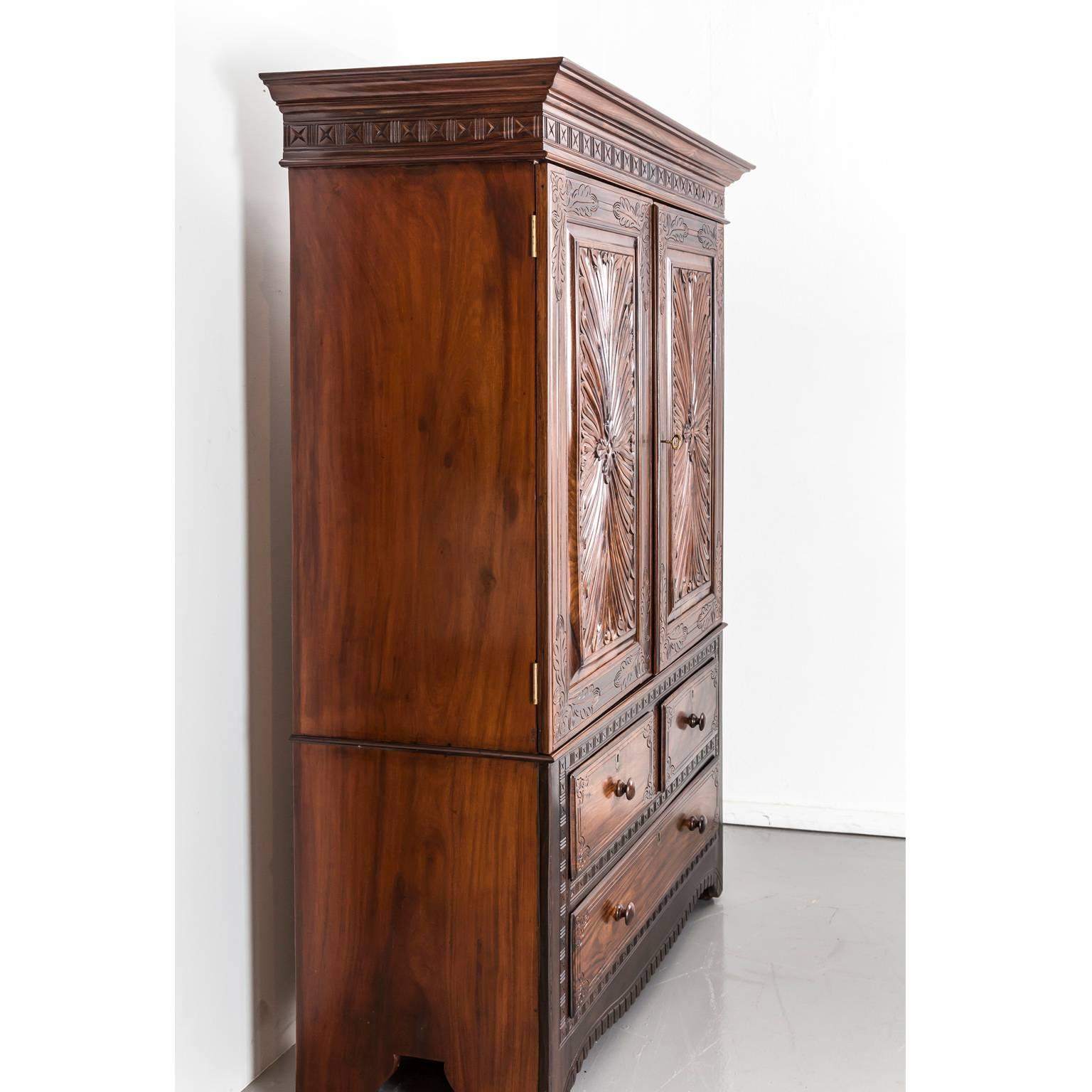 Antique Indo-Portuguese or Portuguese Colonial Rosewood Cupboard 1