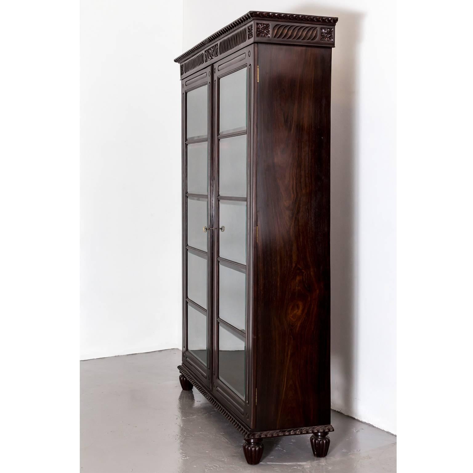 Anglo-Indian or British Colonial Rosewood Library Bookcase For Sale 2