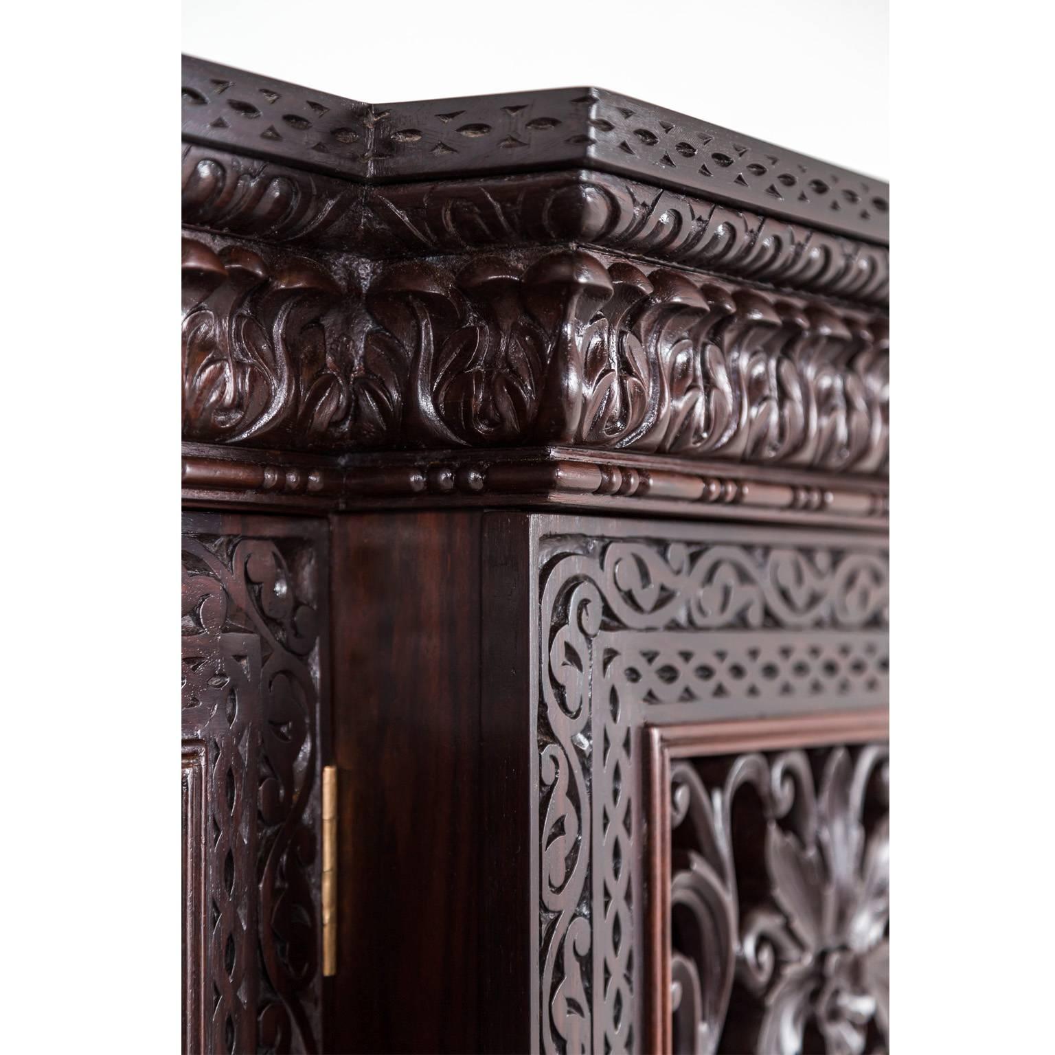 Anglo-Indian or British Colonial Rosewood Breakfront Cabinet 3
