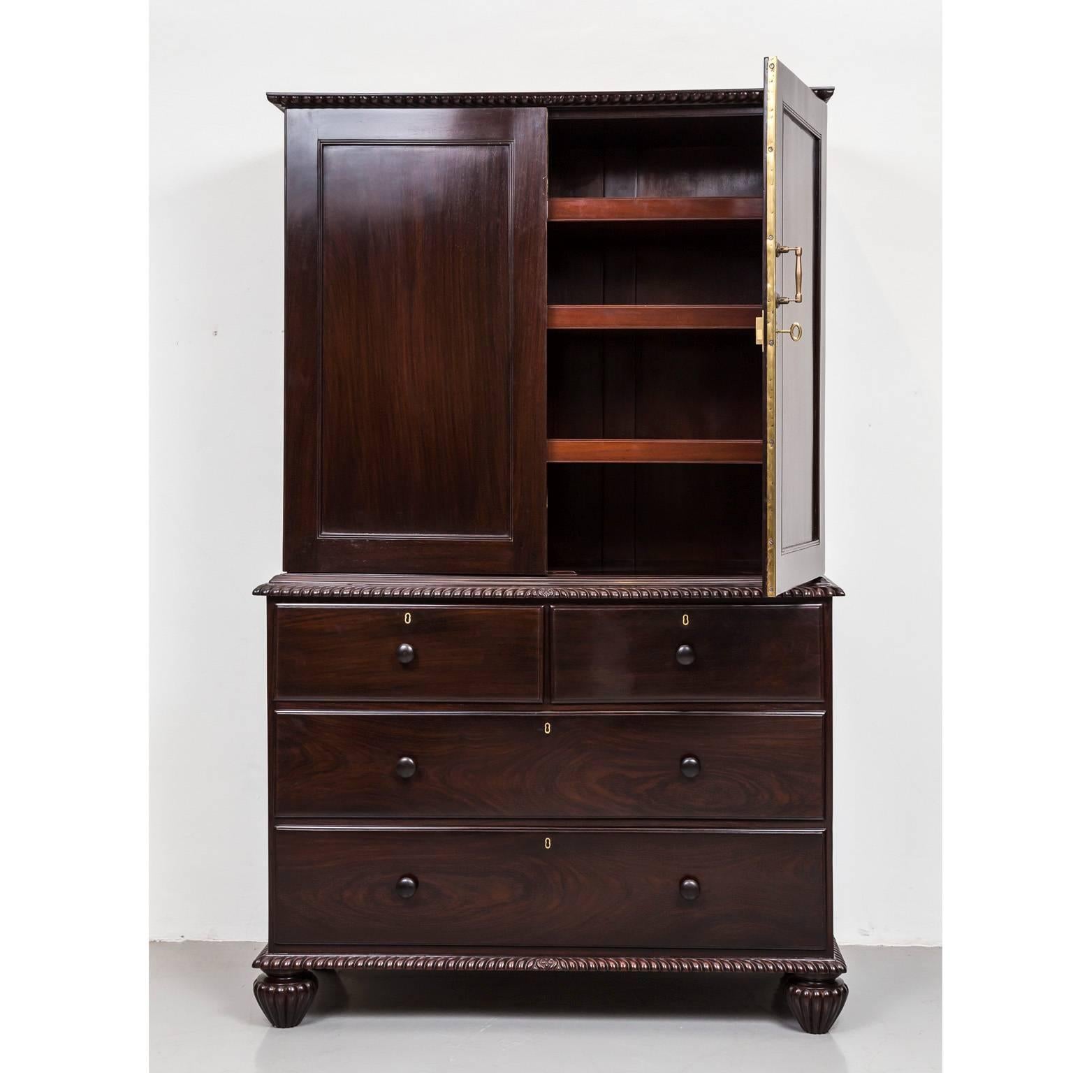 Anglo-Indian or British Colonial Rosewood Cupboard In Excellent Condition In Singapore, SG