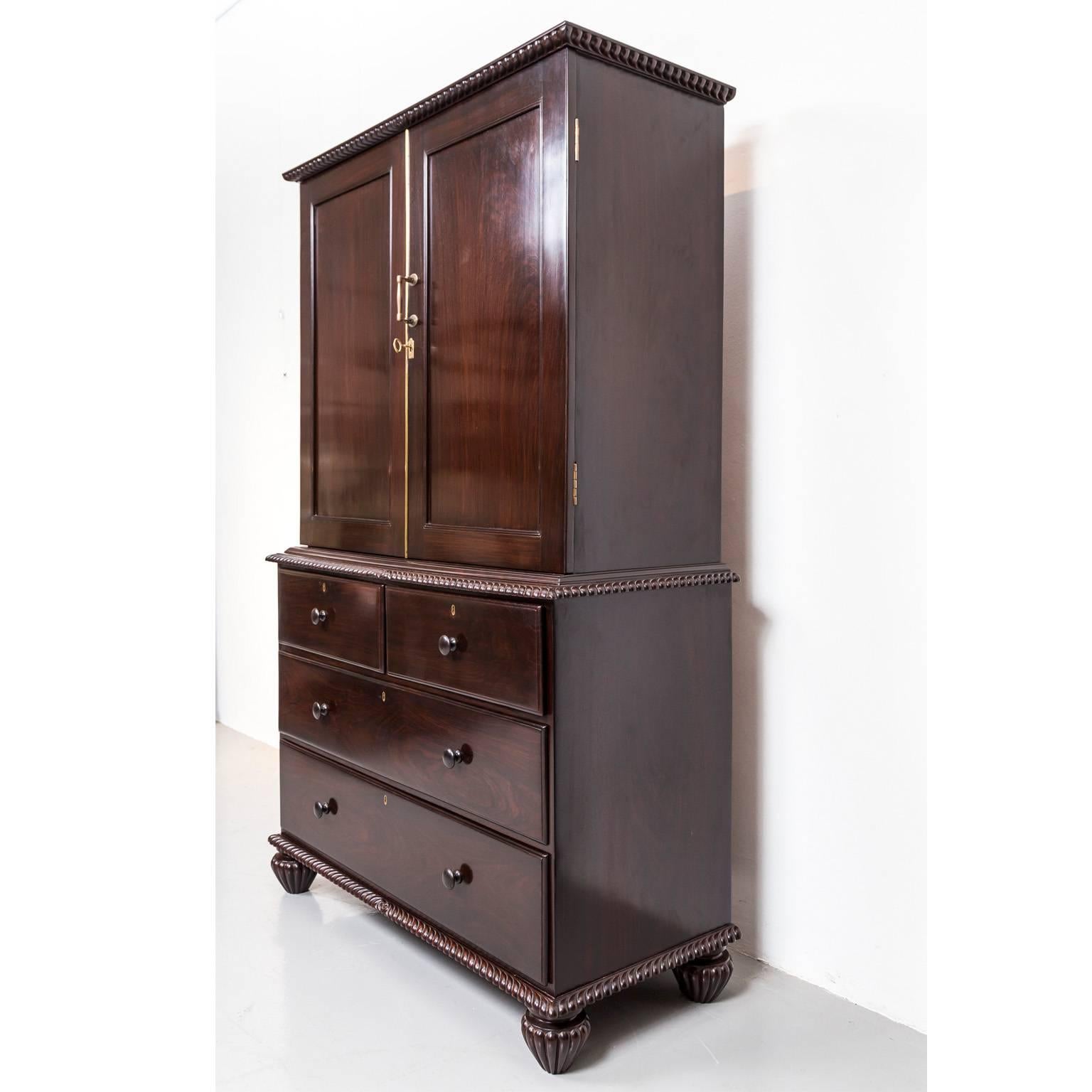 Anglo-Indian or British Colonial Rosewood Cupboard 1
