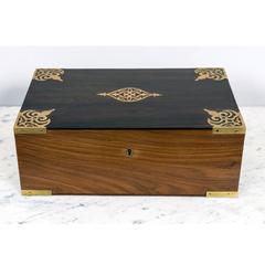 Anglo-Indian or British Colonial Teakwood Writing Box