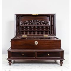 Indo-Dutch or Dutch Colonial Rosewood Box on Stand