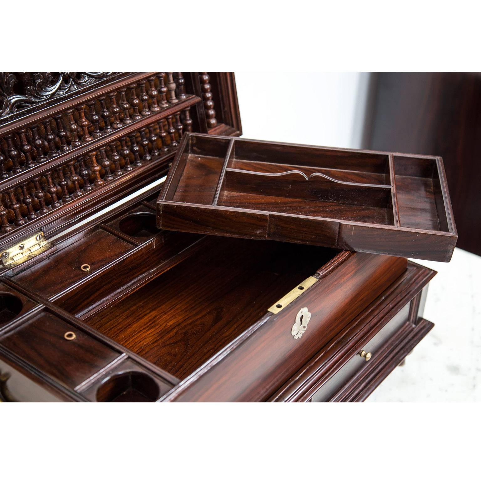 Indo-Dutch or Dutch Colonial Rosewood Box on Stand 1