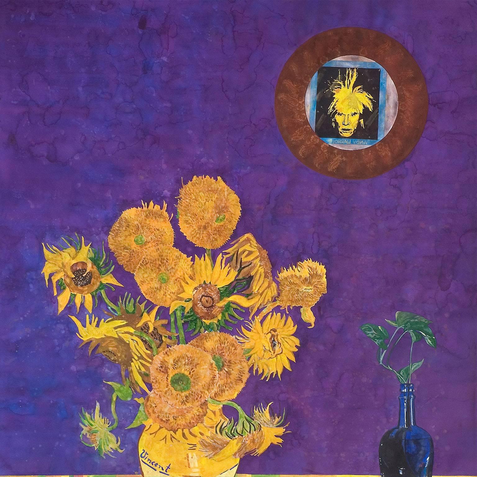 Indian Contemporary Art Painting: Van Gogh and Sunflowers For Sale