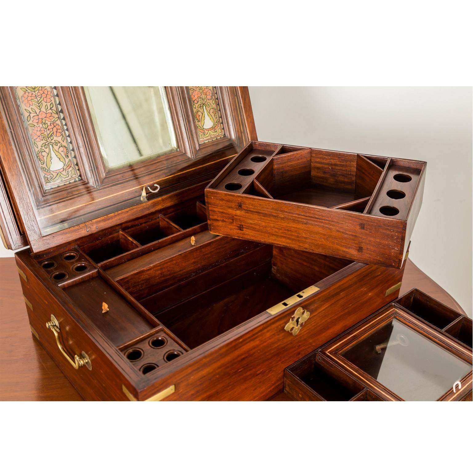 Antique Anglo-Indian Rosewood Dressing Box For Sale 1