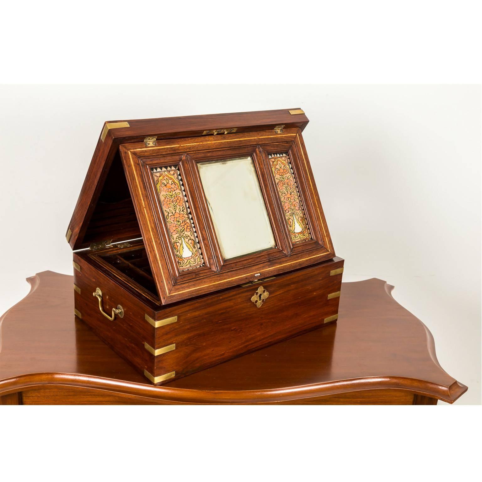 Antique Anglo-Indian Rosewood Dressing Box For Sale 2
