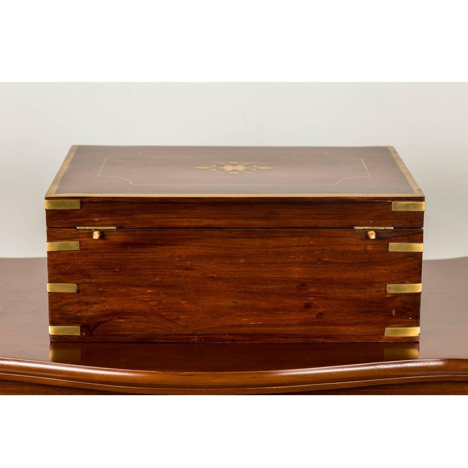 Antique Anglo-Indian Rosewood Dressing Box For Sale 3