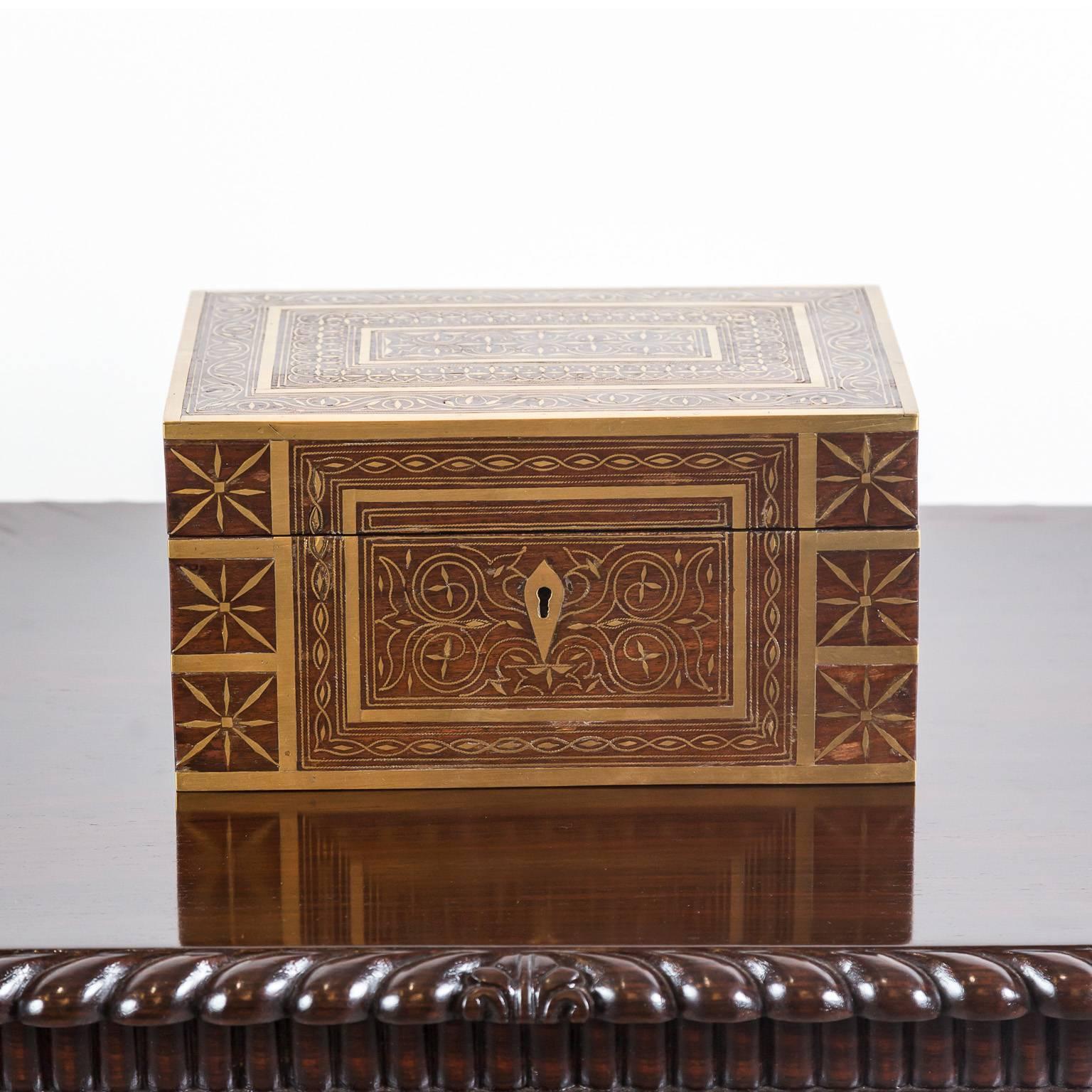 Inlay Antique Anglo-Indian Rosewood Perfume Box