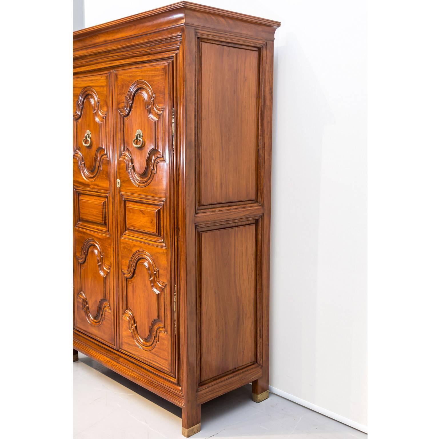 Indian Antique Indo-Dutch or Dutch Colonial Satinwood Cupboard For Sale