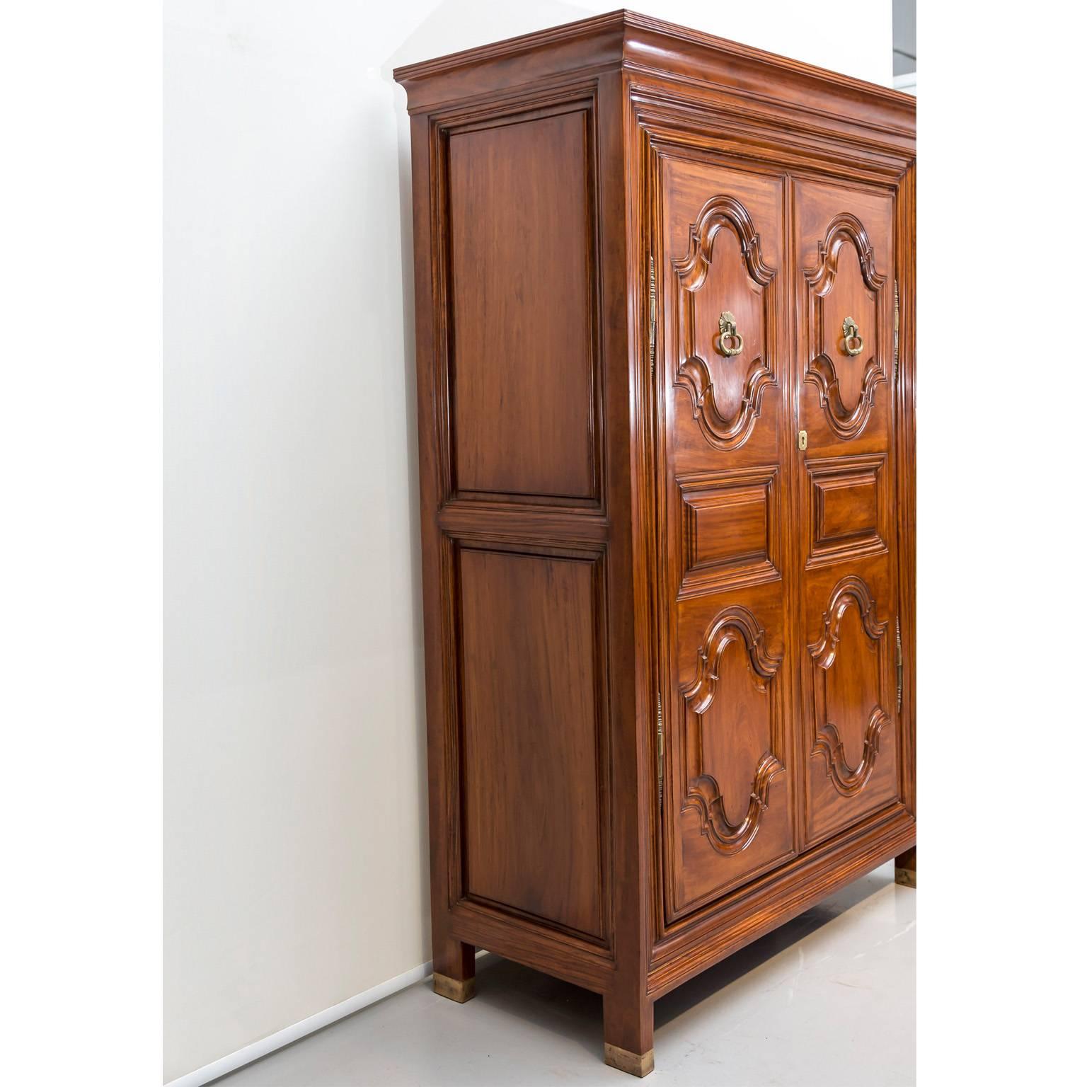 Antique Indo-Dutch or Dutch Colonial Satinwood Cupboard In Excellent Condition For Sale In Singapore, SG