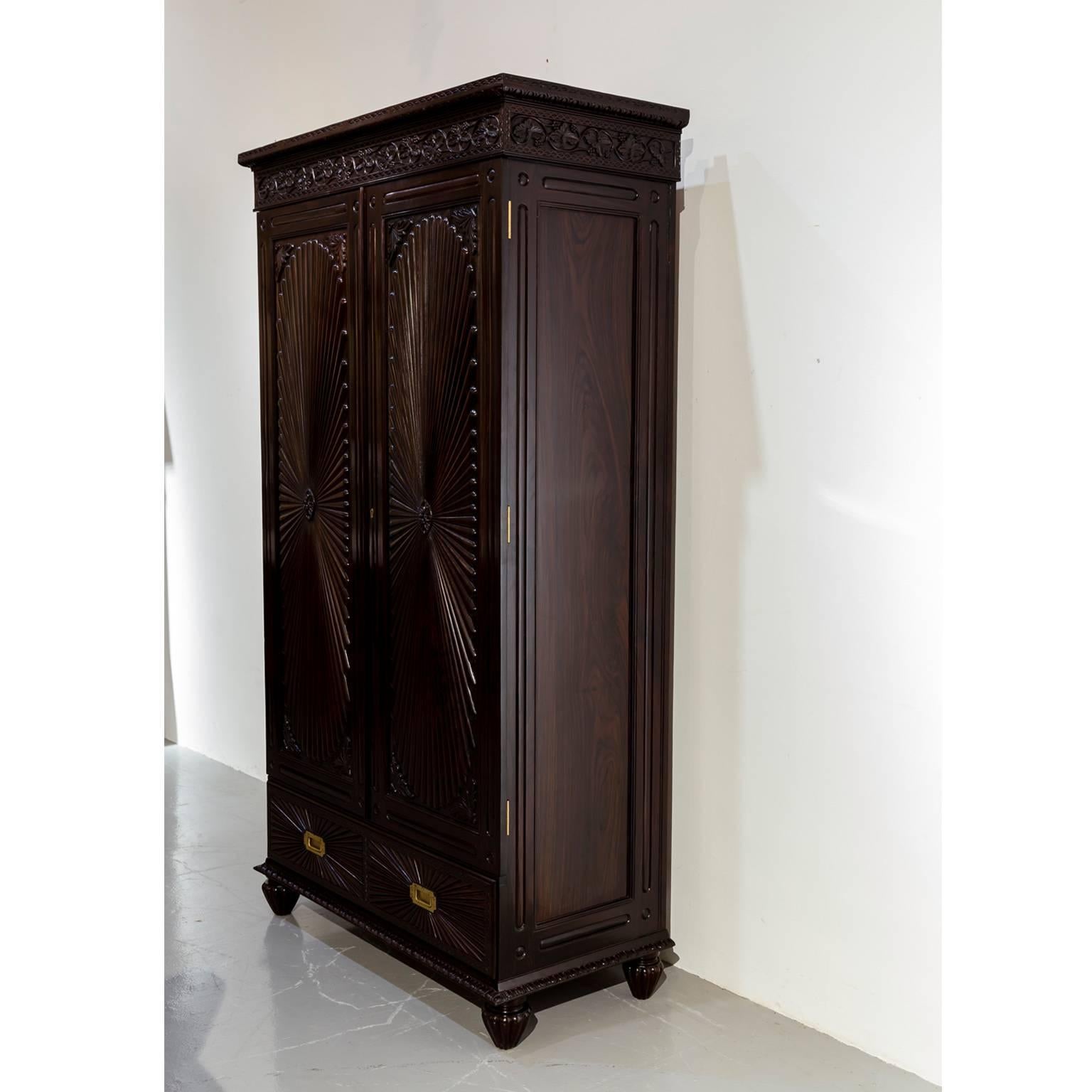 Antique Anglo-Indian or British Colonial Rosewood Cupboard In Excellent Condition In Singapore, SG