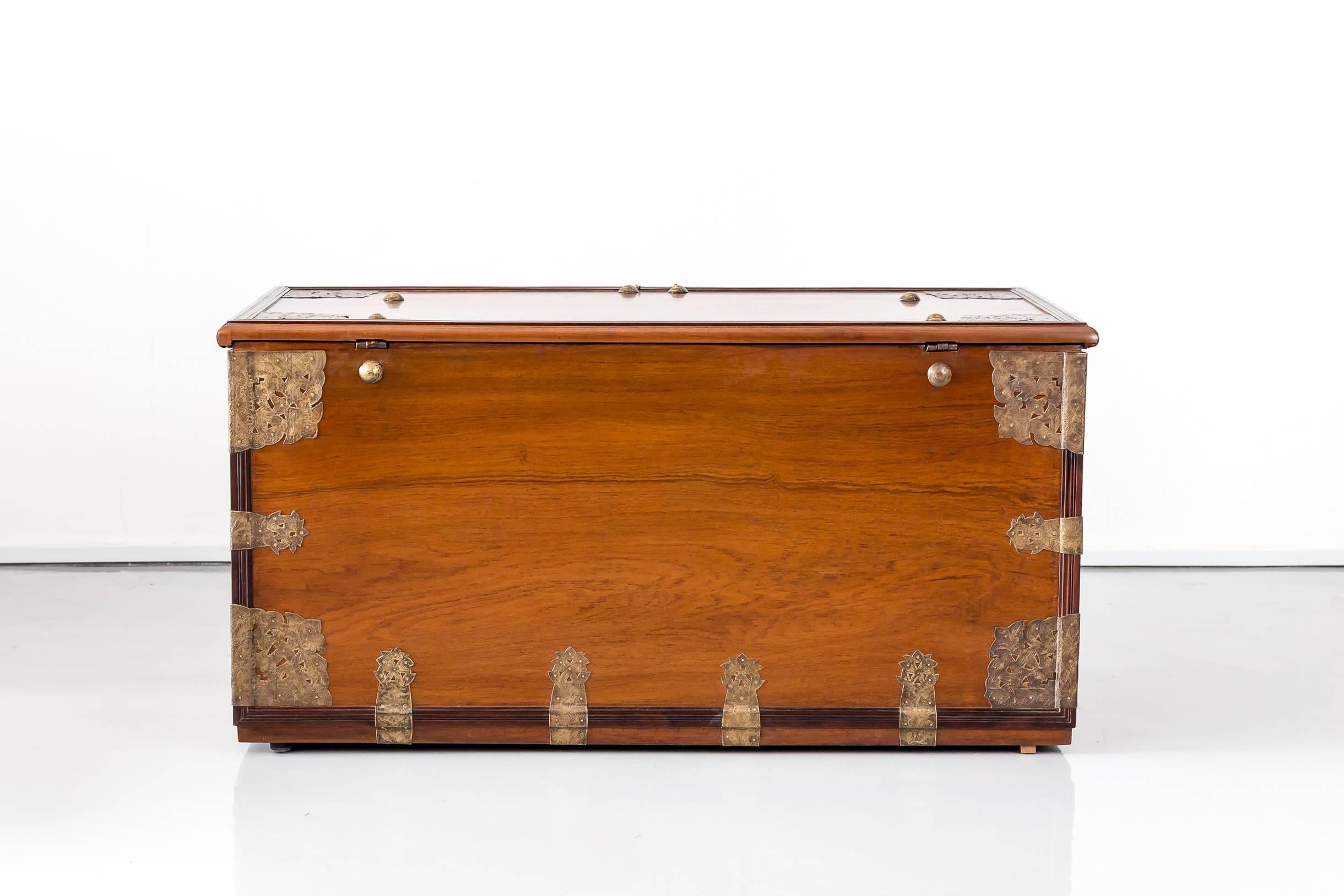 Teakwood Arab Chest or Bombay Chest For Sale 2