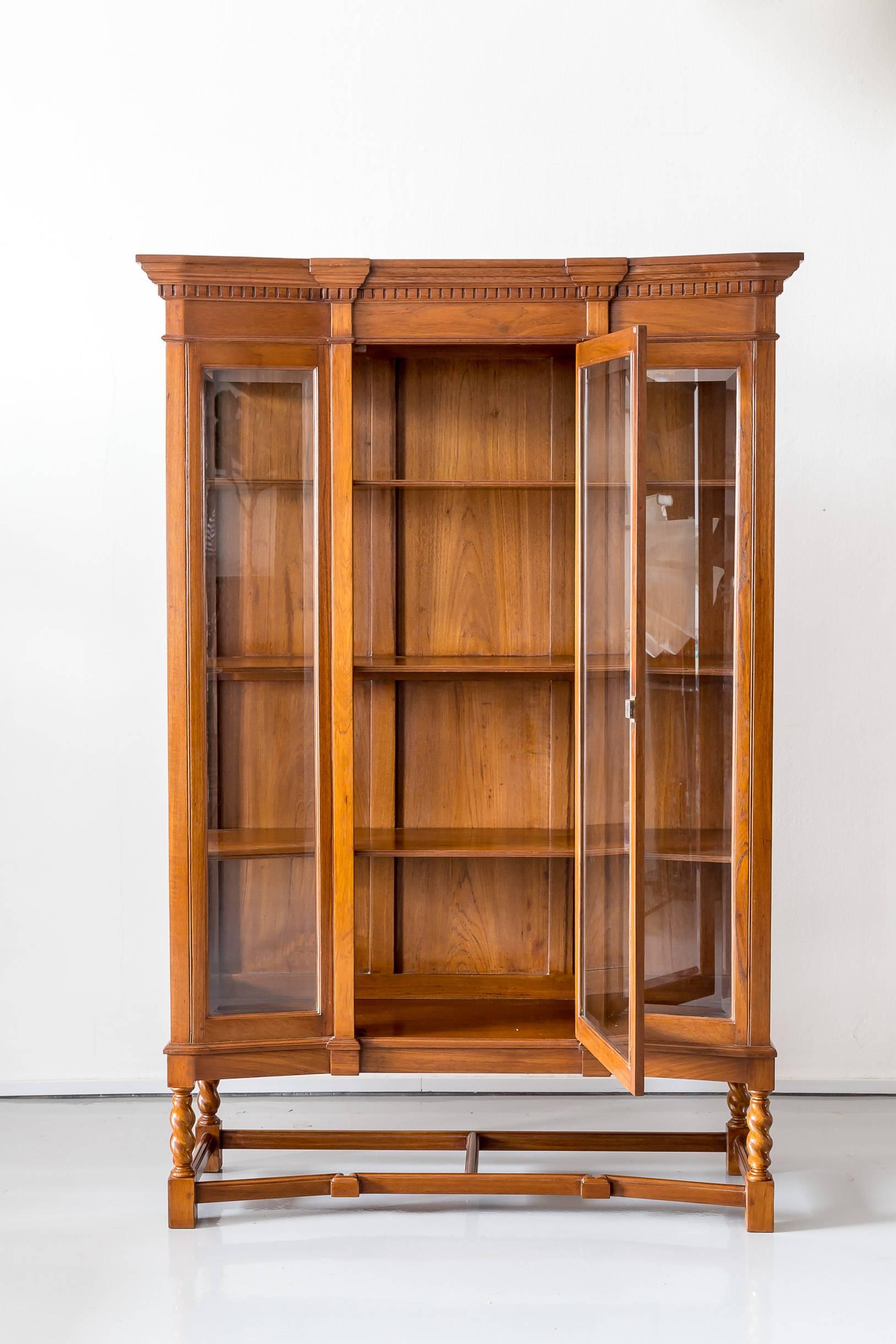 Antique Anglo-Indian or British Colonial Teak Wood Display Cabinet For Sale 1