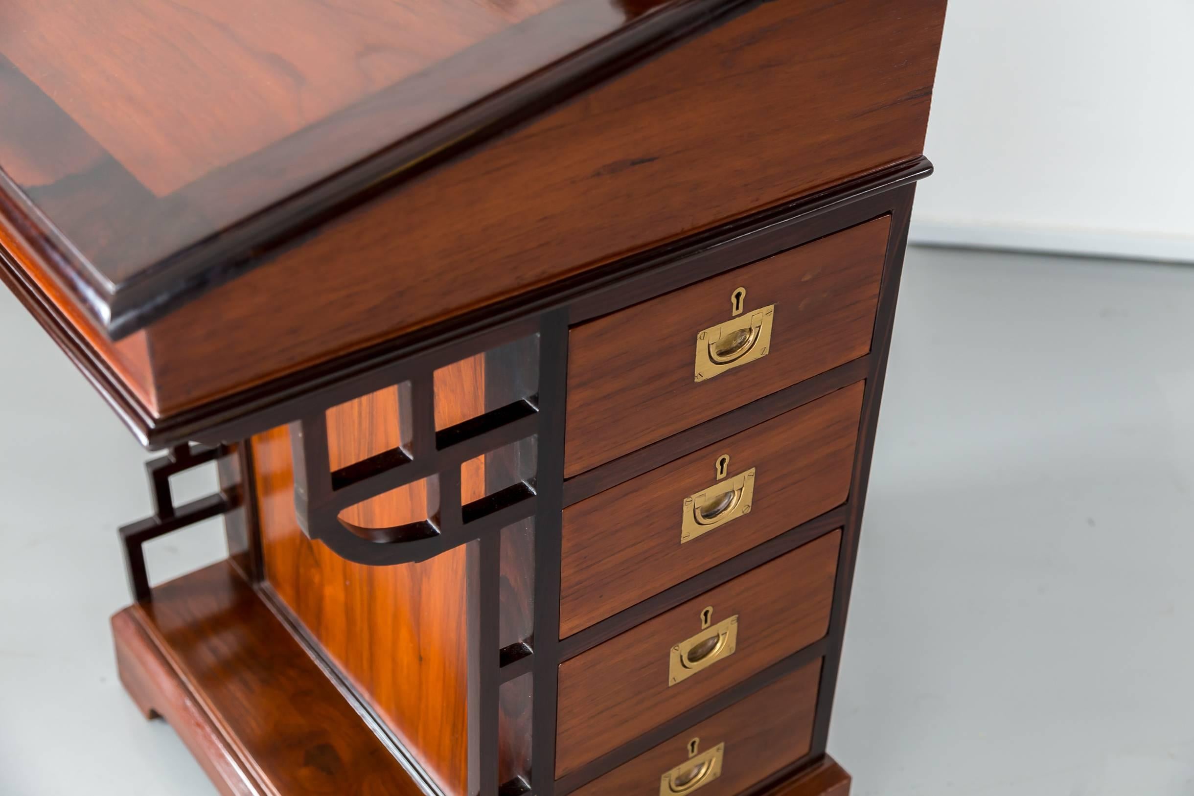Antique Anglo-Indian or British Colonial Teakwood Davenport Desk For Sale 2