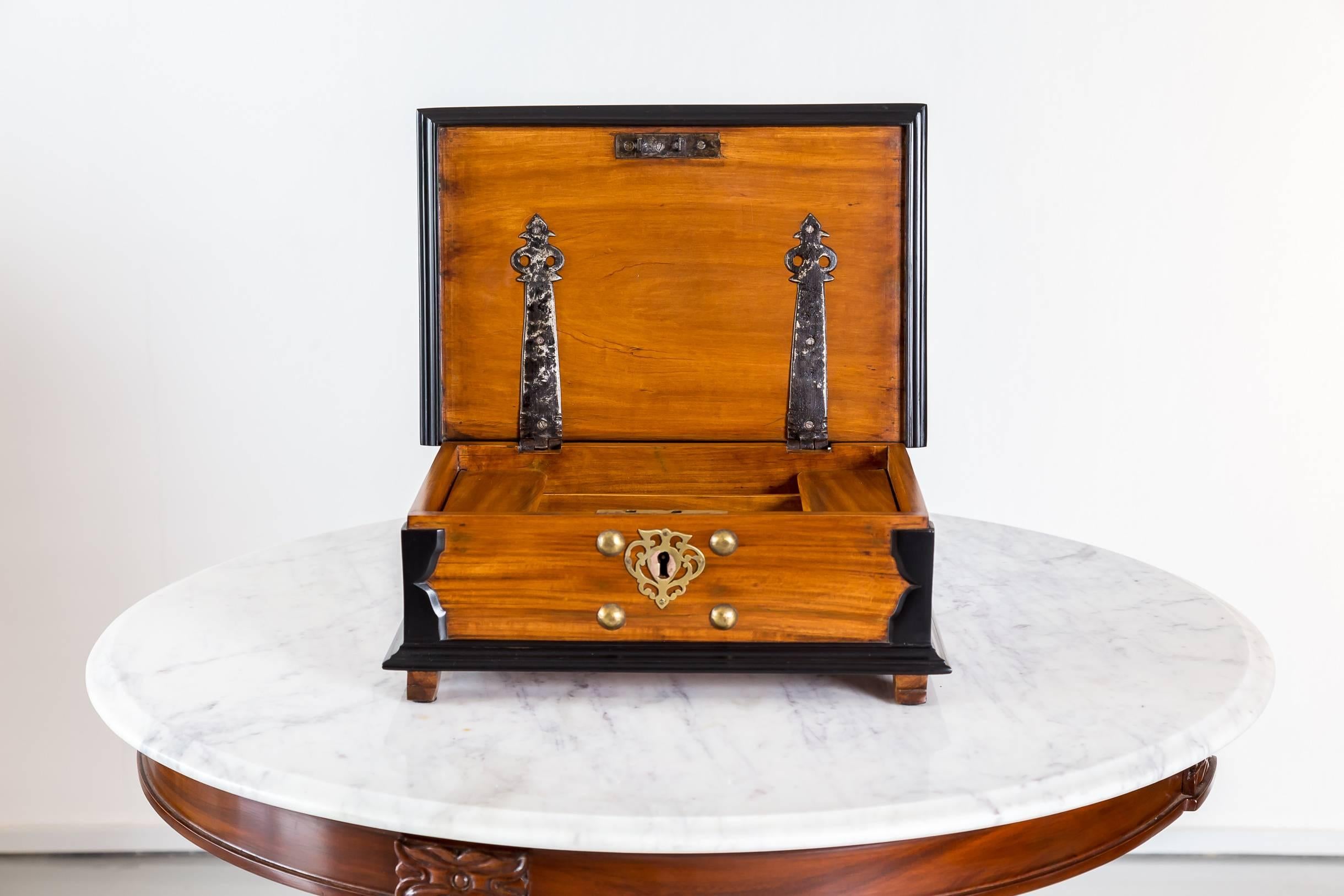 19th Century Antique Indo-Dutch or Dutch Colonial Satinwood and Ebony box For Sale