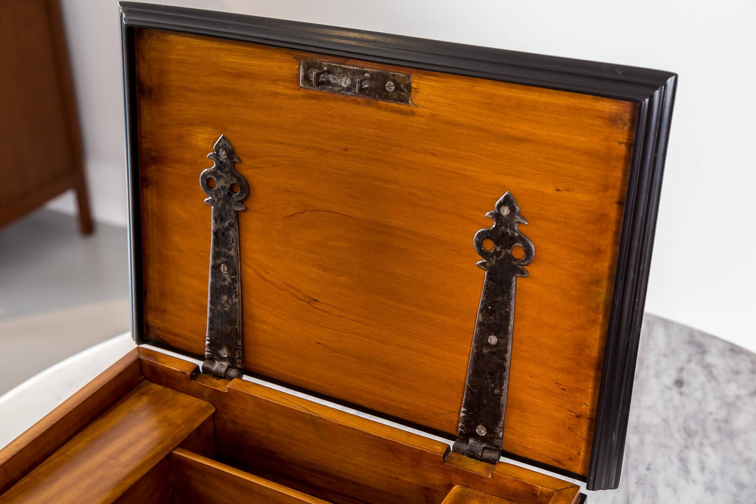 Antique Indo-Dutch or Dutch Colonial Satinwood and Ebony box For Sale 4