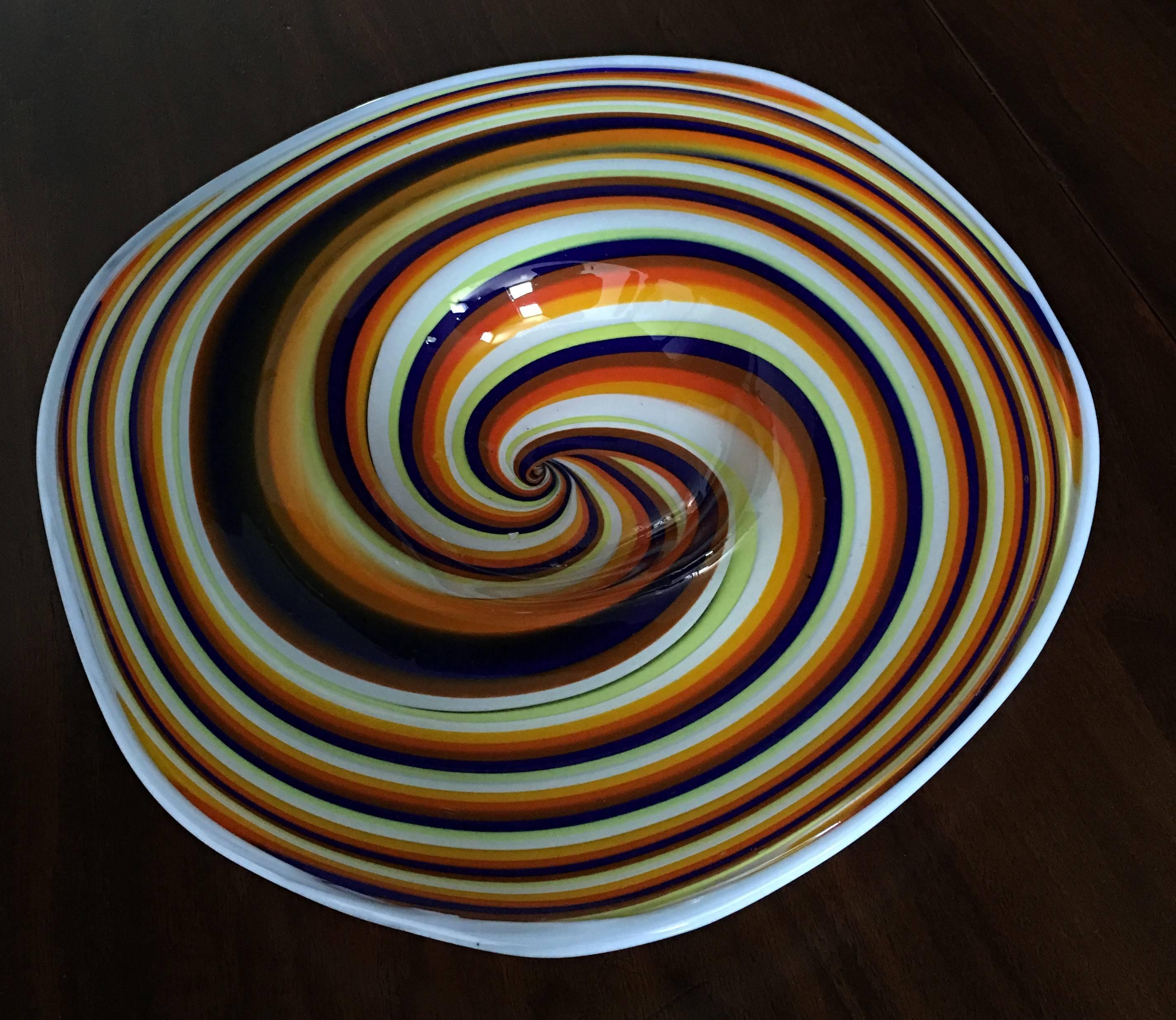 Mid-Century modern Murano art glass plate.