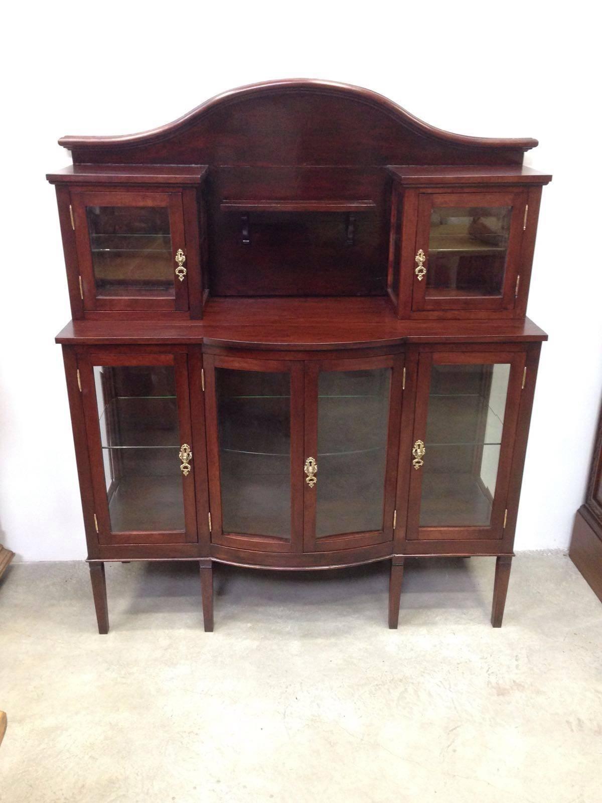 Mid-Century Modern Modernist Mahogany Grand Buffet with Crest For Sale