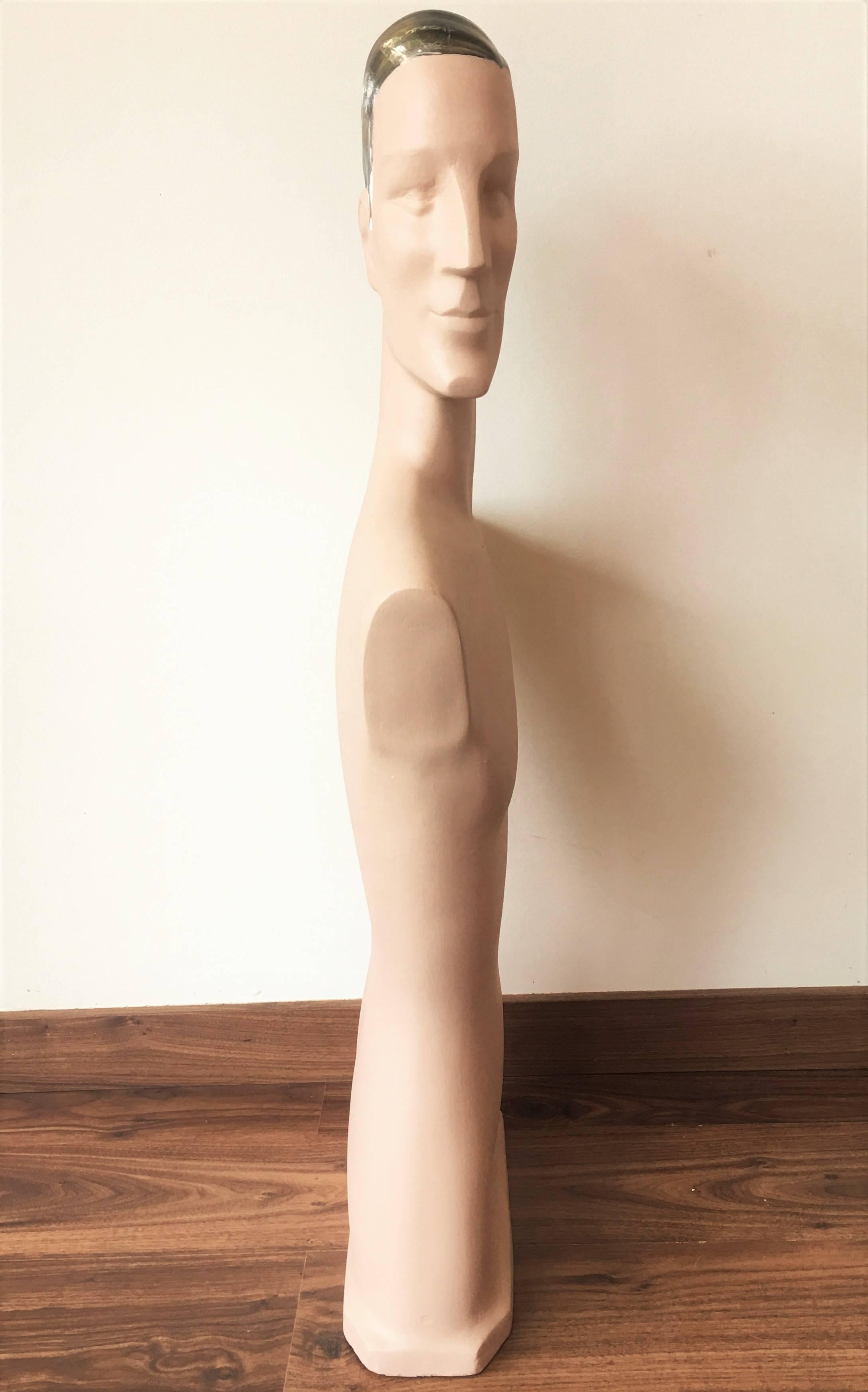 Art Deco plaster bust mannequin.

The item it’s on our Europe storage.