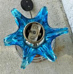 Single Art Decó Lamp Ball, Murano Glass and Brass