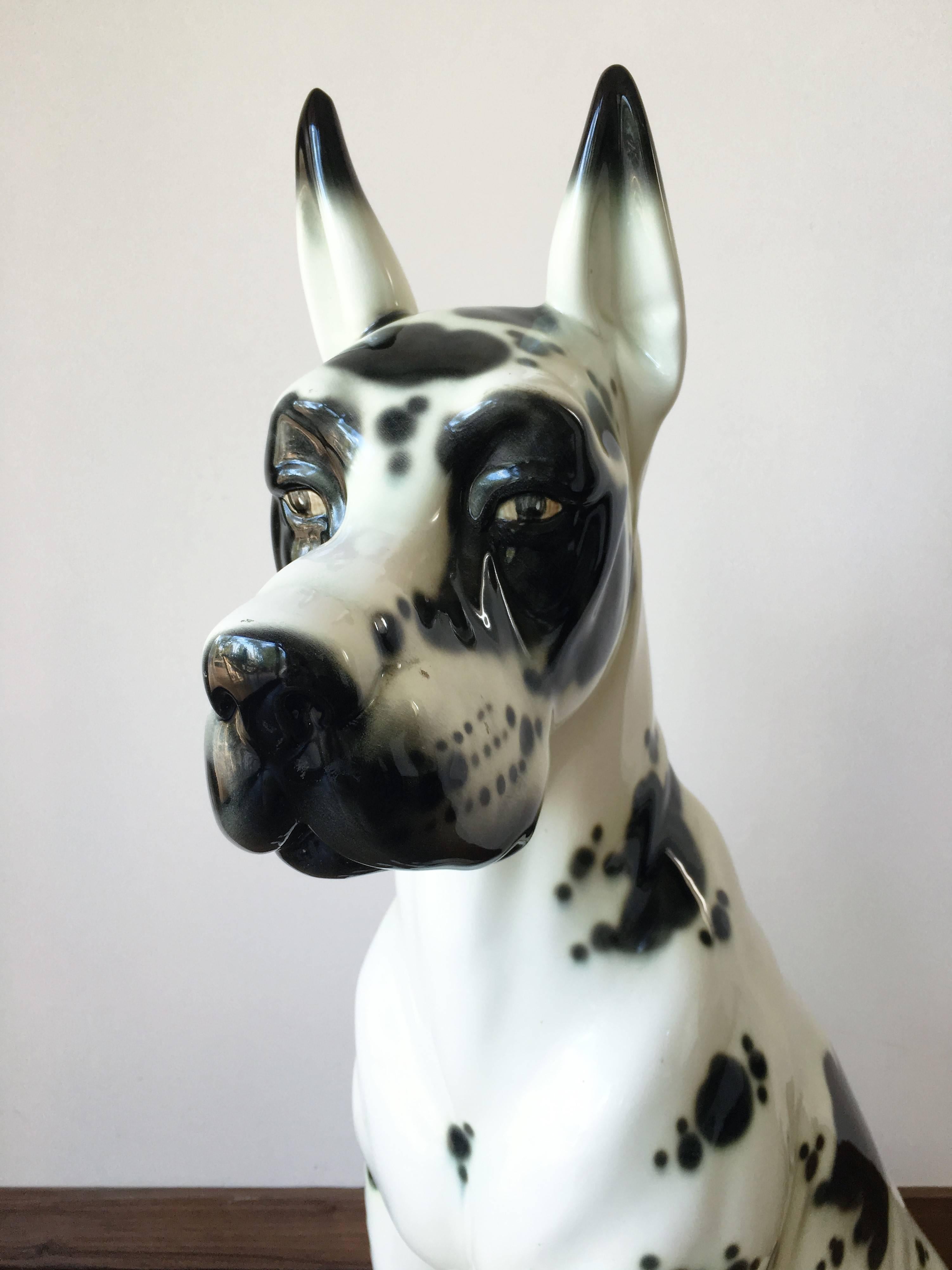 life size ceramic dog statue