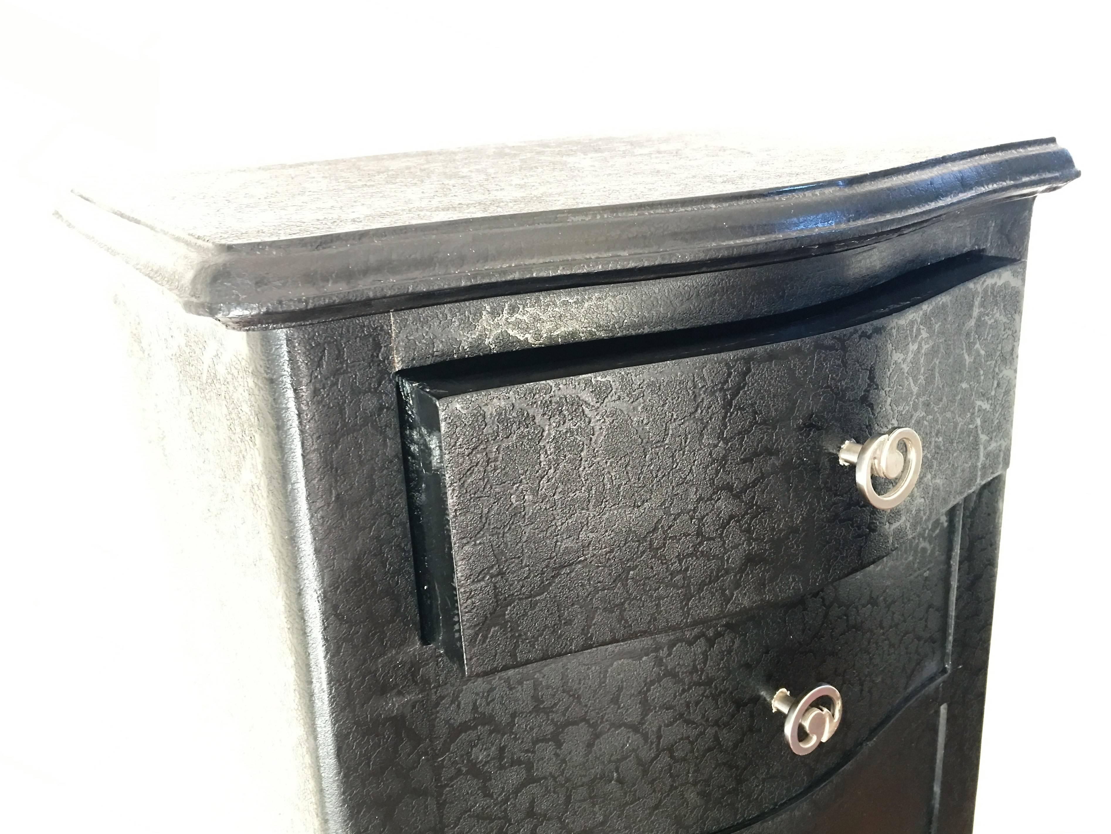 Black Skin Tall Chest of Drawers In Excellent Condition In Miami, FL