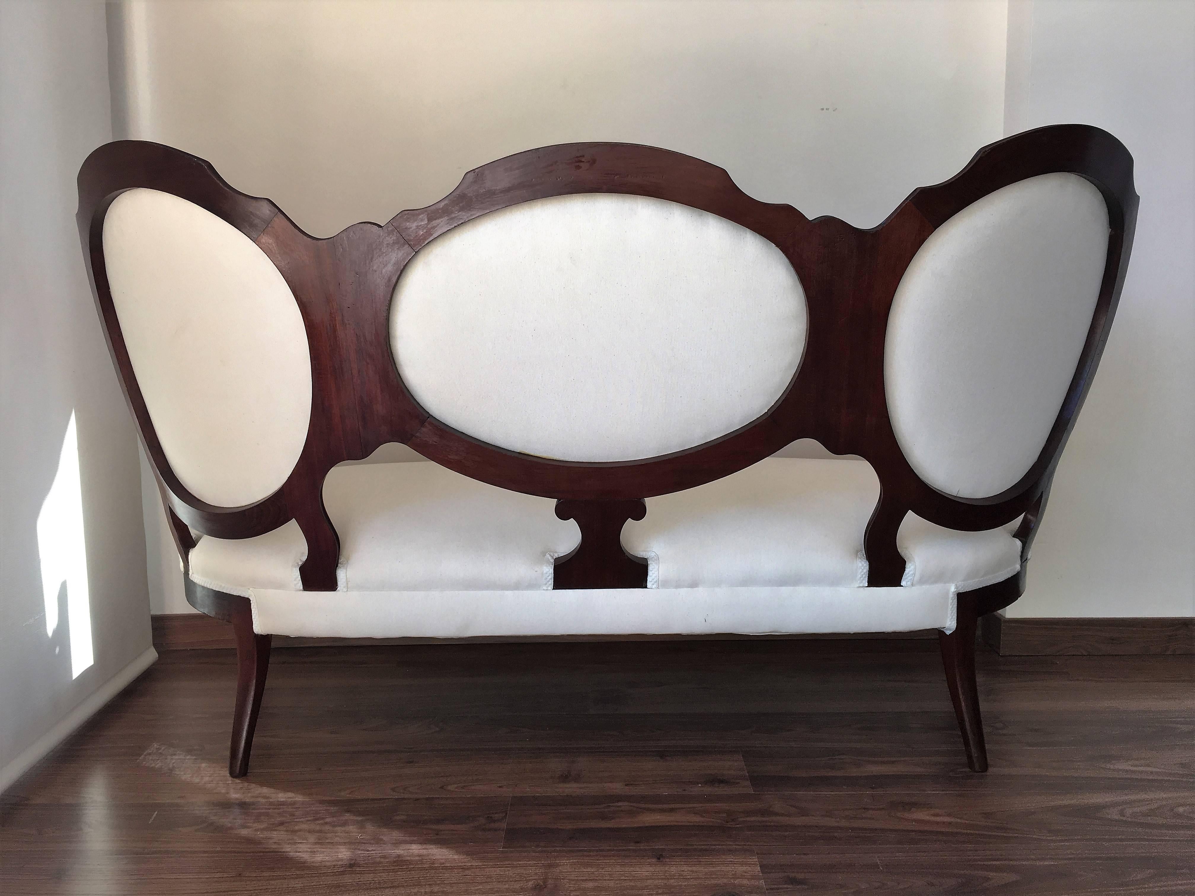 Victorian 19th Century Carved Mahogany Sofa