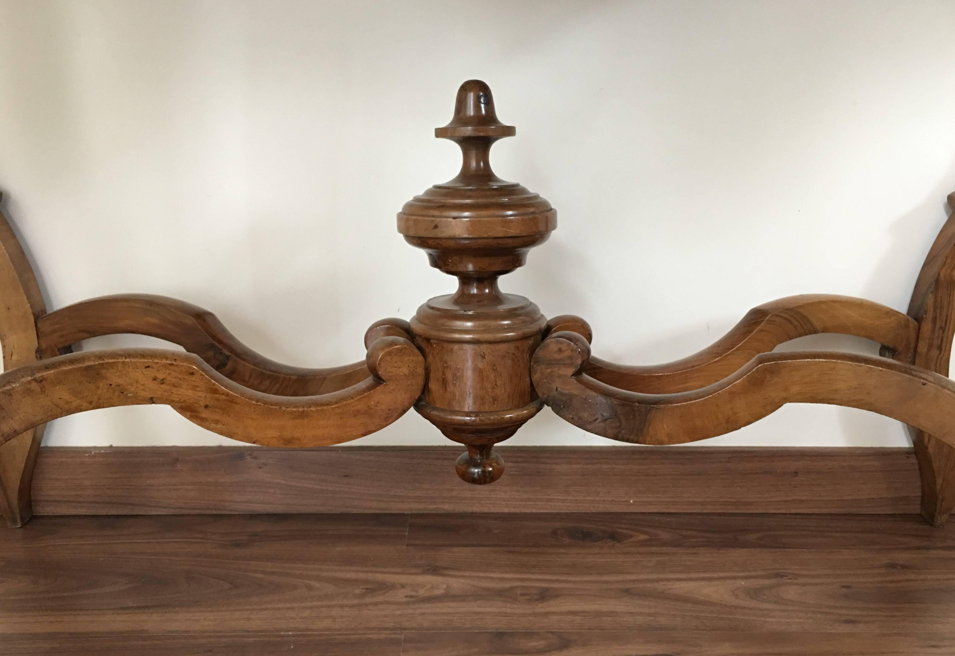 19th Century Marble Top Walnut Console Table with drawer 2