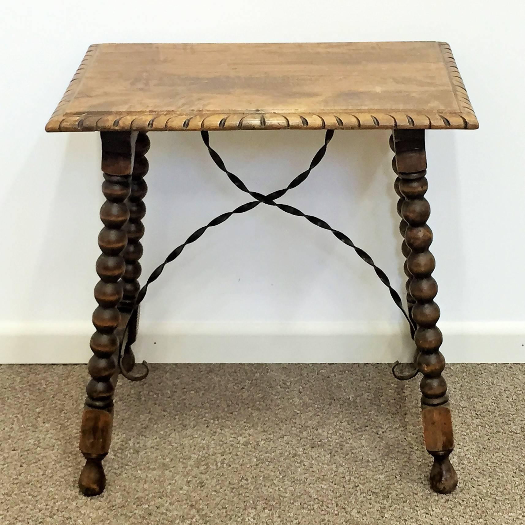 Baroque 18th Century Spanish Side Table, End Table