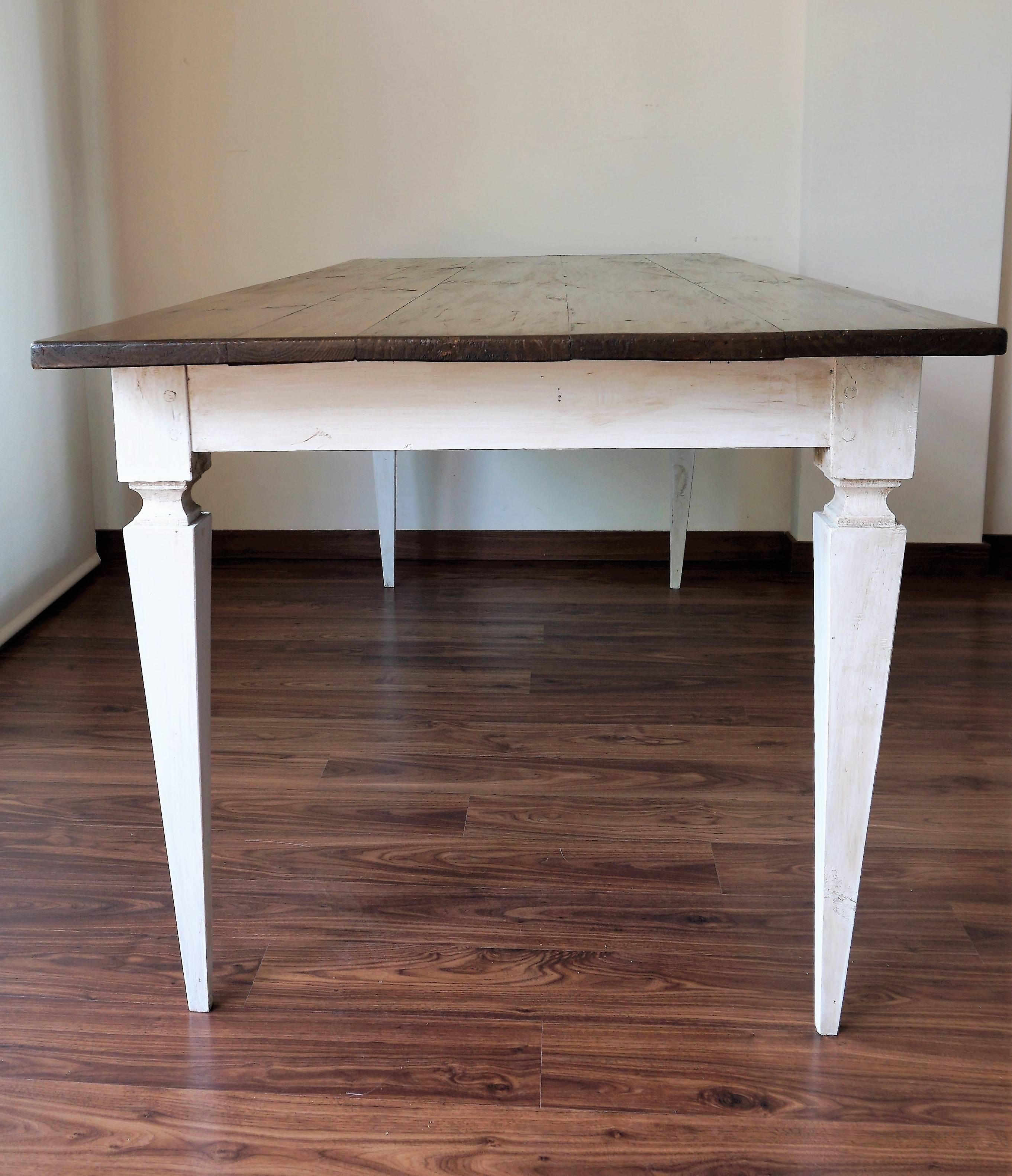 20th French painted dining farm table 

