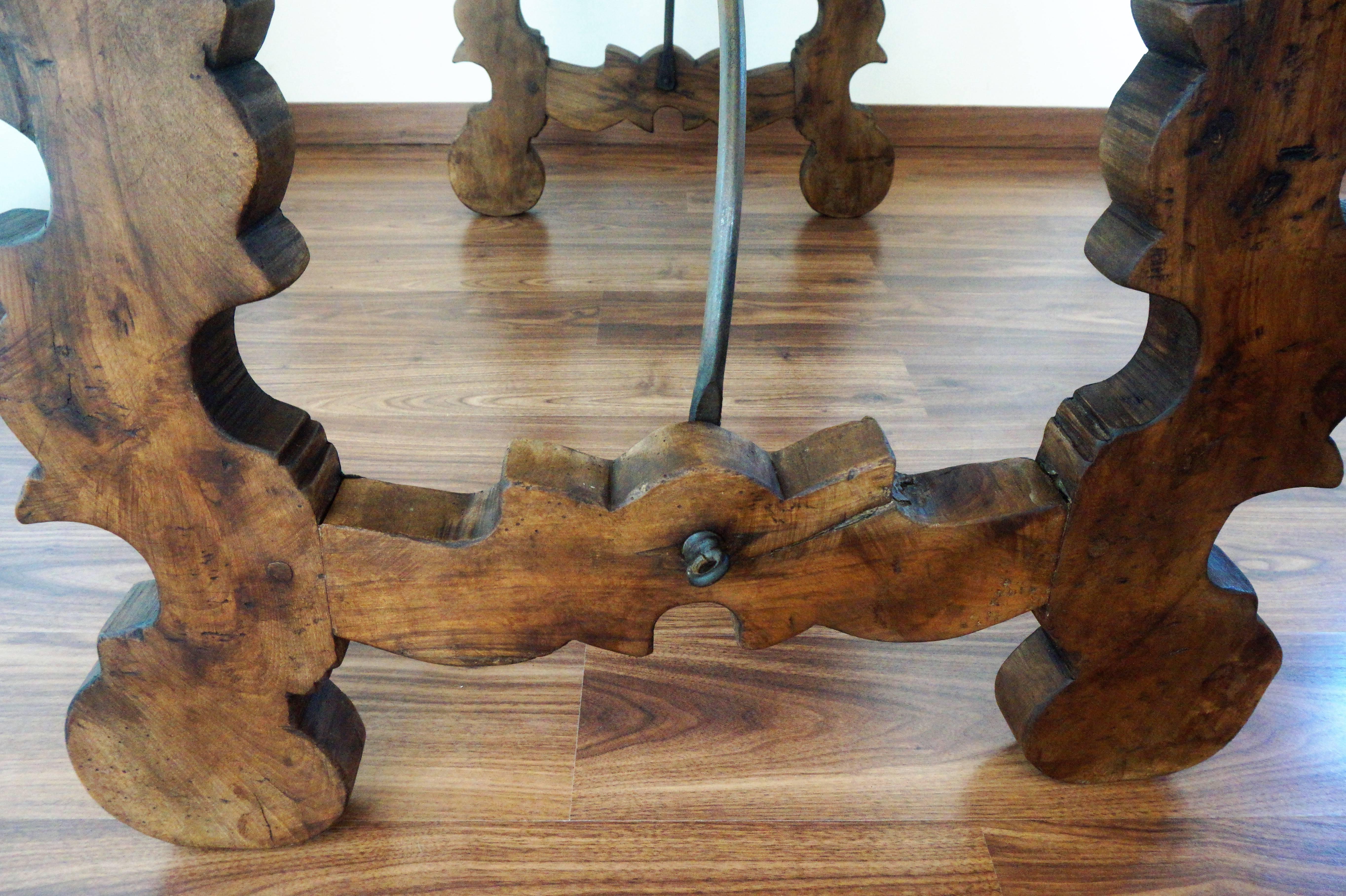 18th Century Refectory Spanish Table with Lyre Legs 2