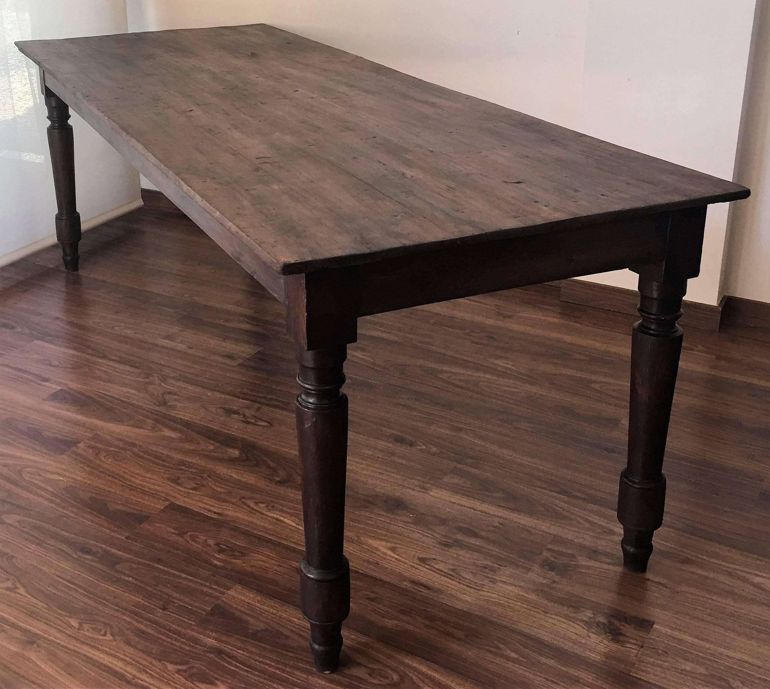 19th Large Spanish Dining Room Farm Table 1