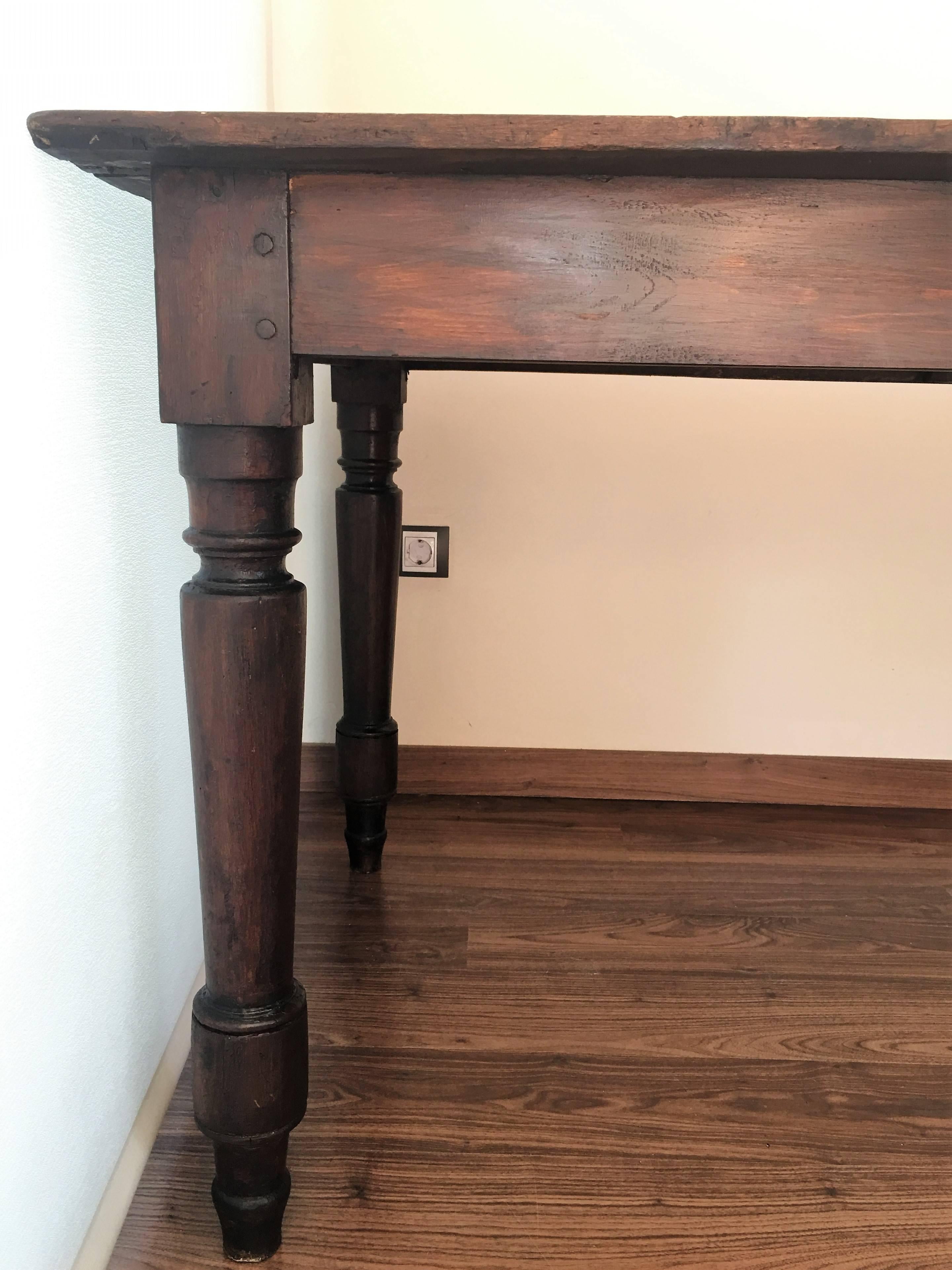 19th Large Spanish Dining Room Farm Table 2