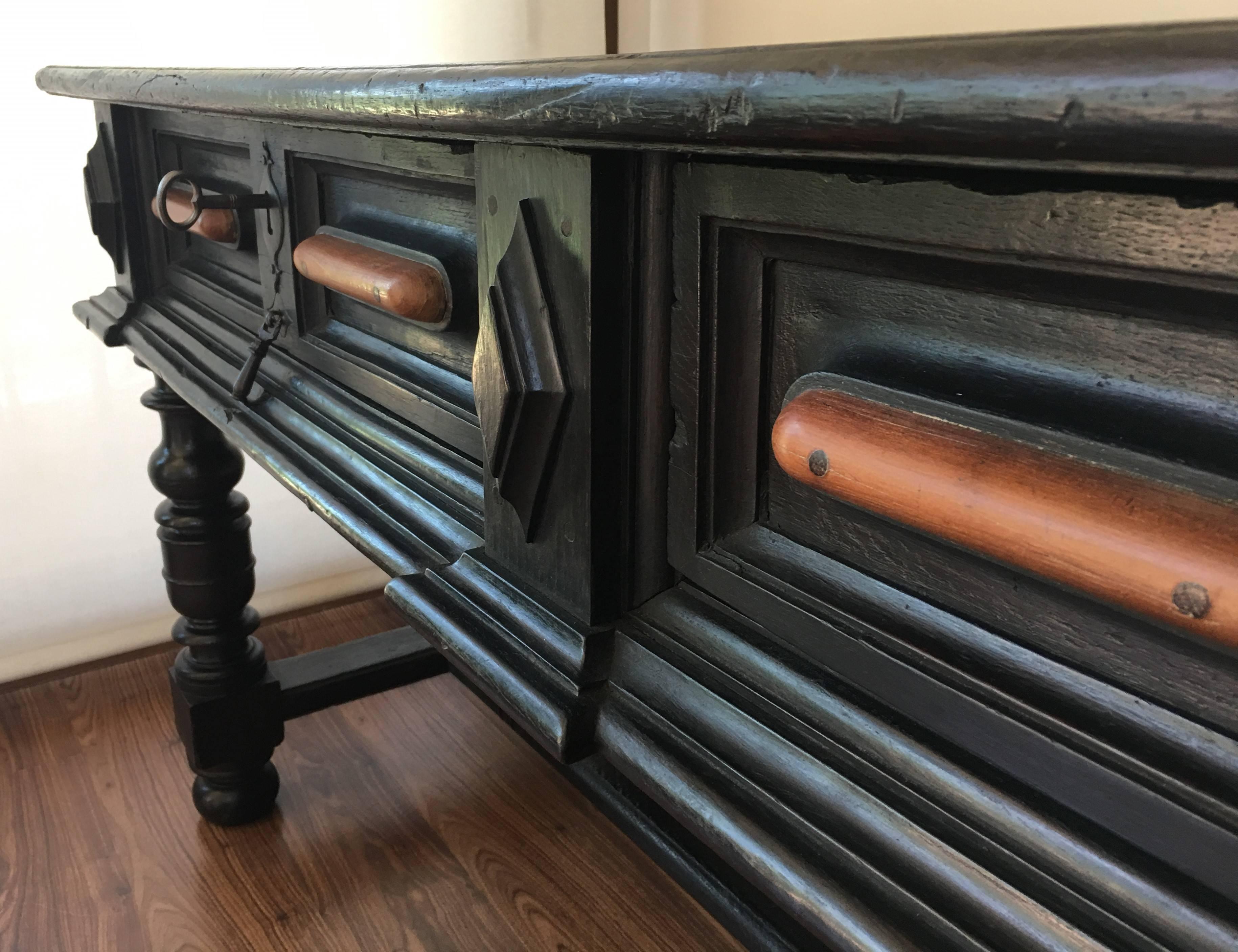 18th Century Spanish Renaissance Walnut Refectory Table. Desk. Hall Table 7