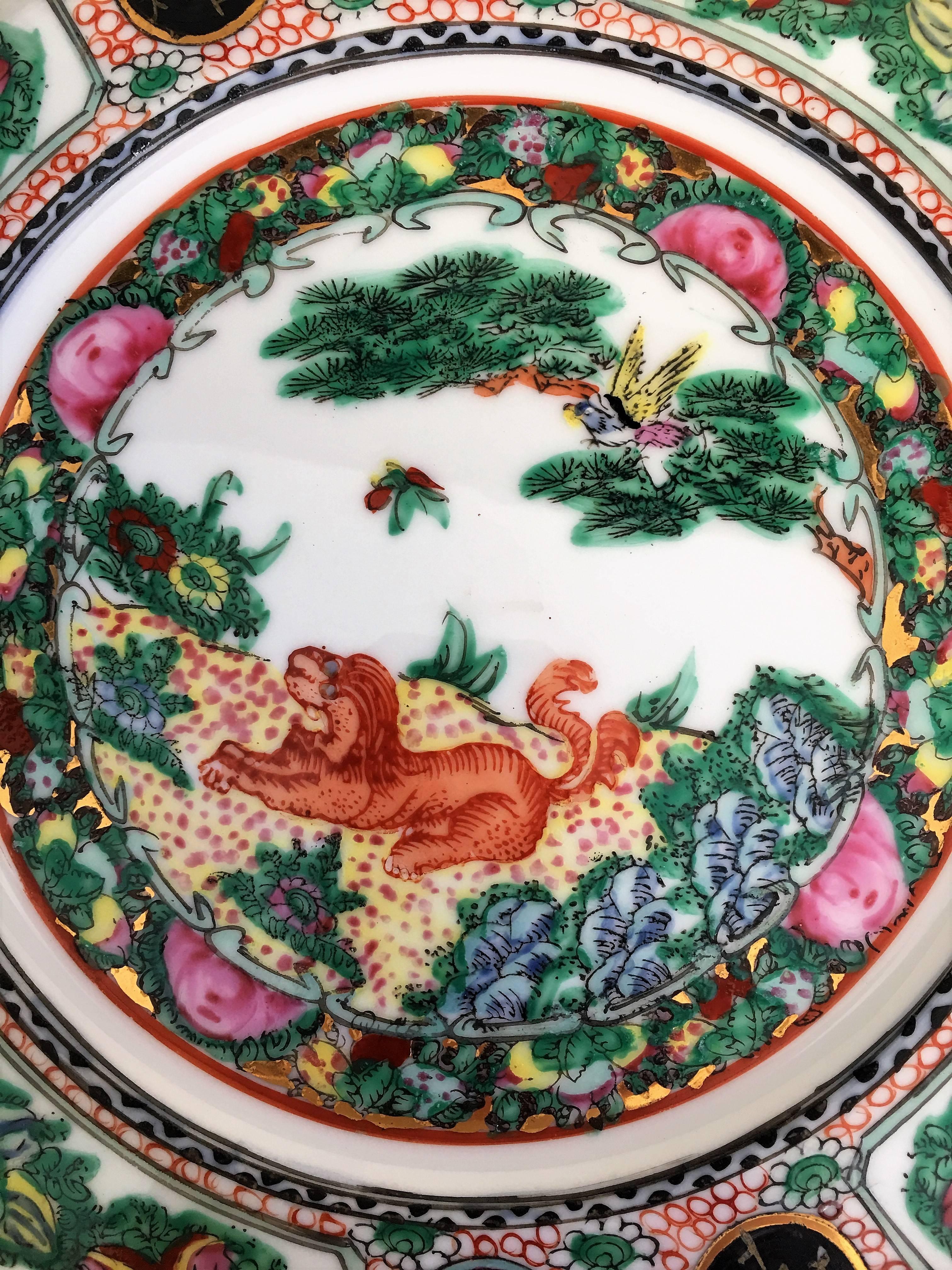 20th century polychrome charger plate.