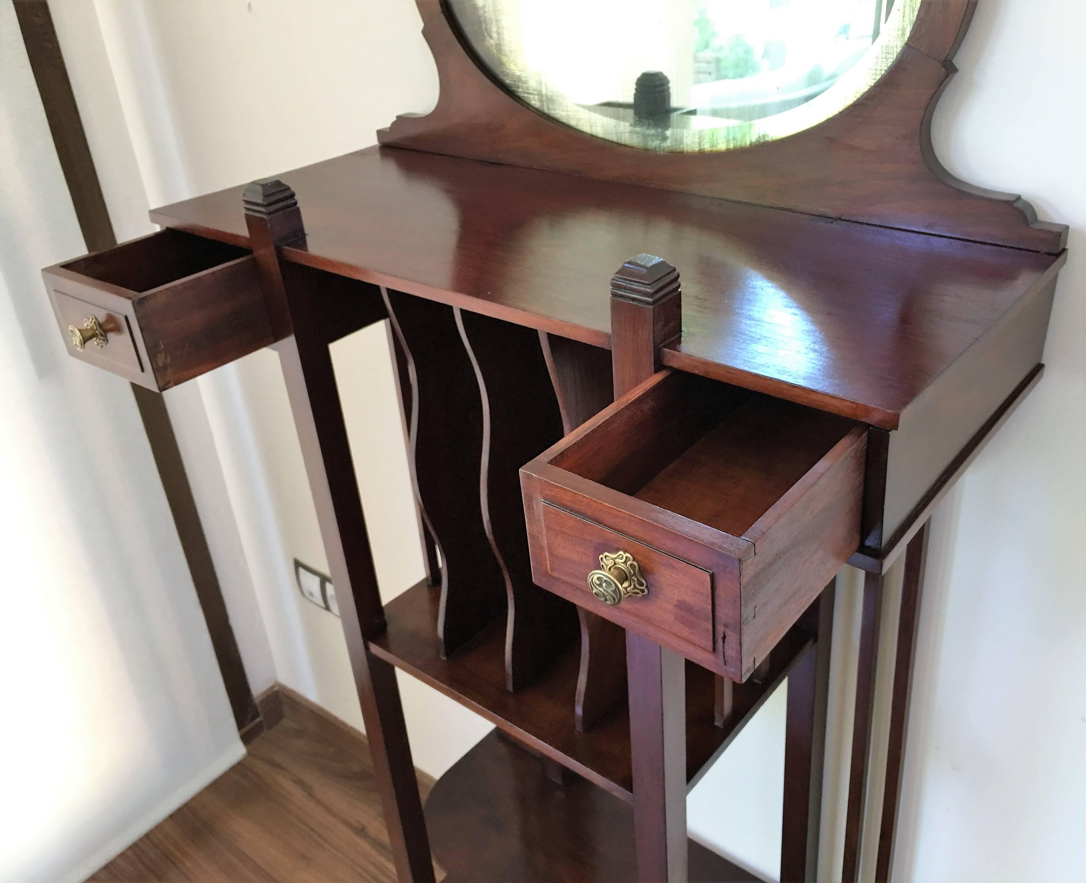 1920s Art Deco Vinyl Cabinet Vanity in Mahogany 3