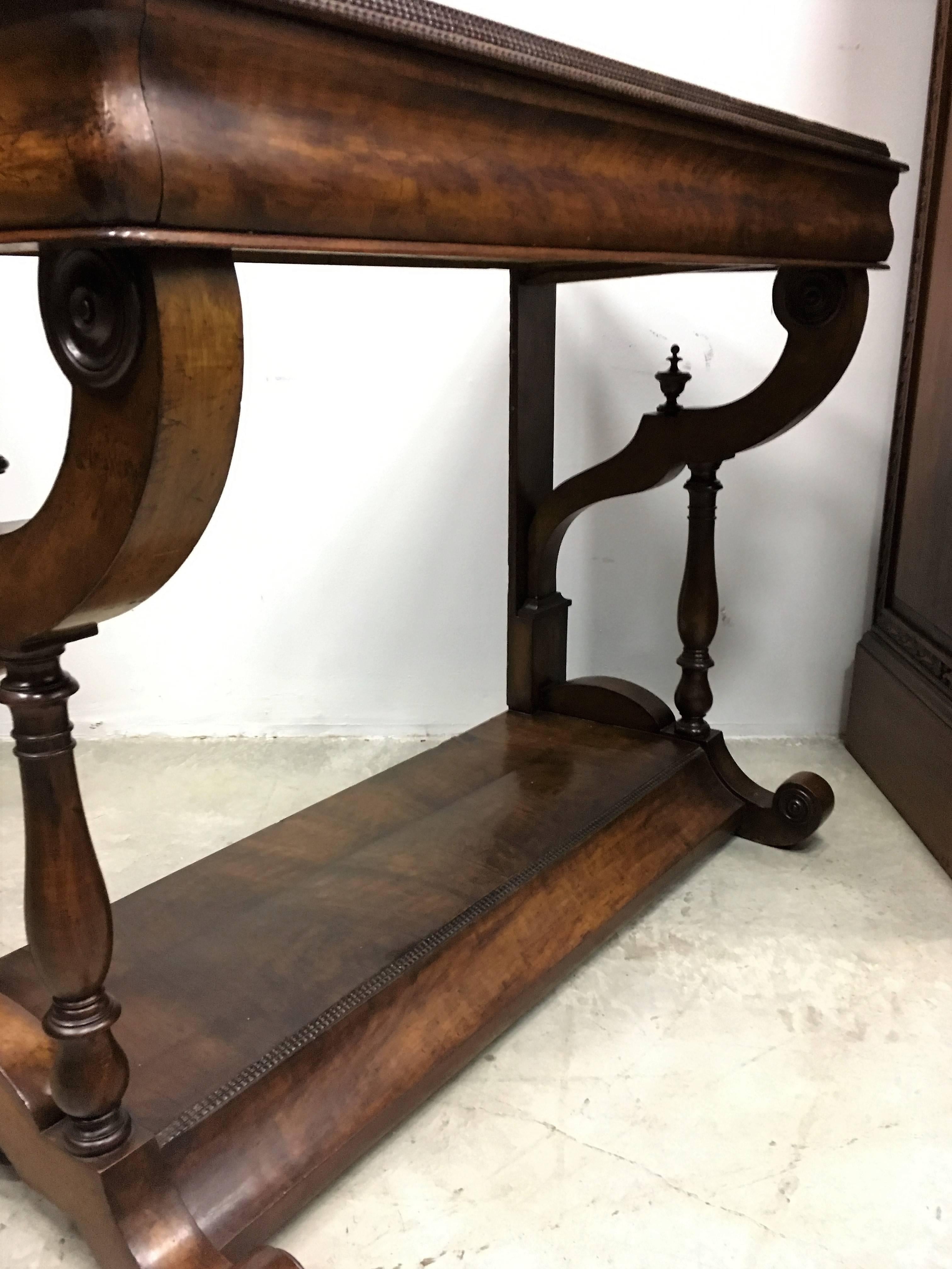 20th Century Biedermeier Style Spanish Console Table with Drawer 2