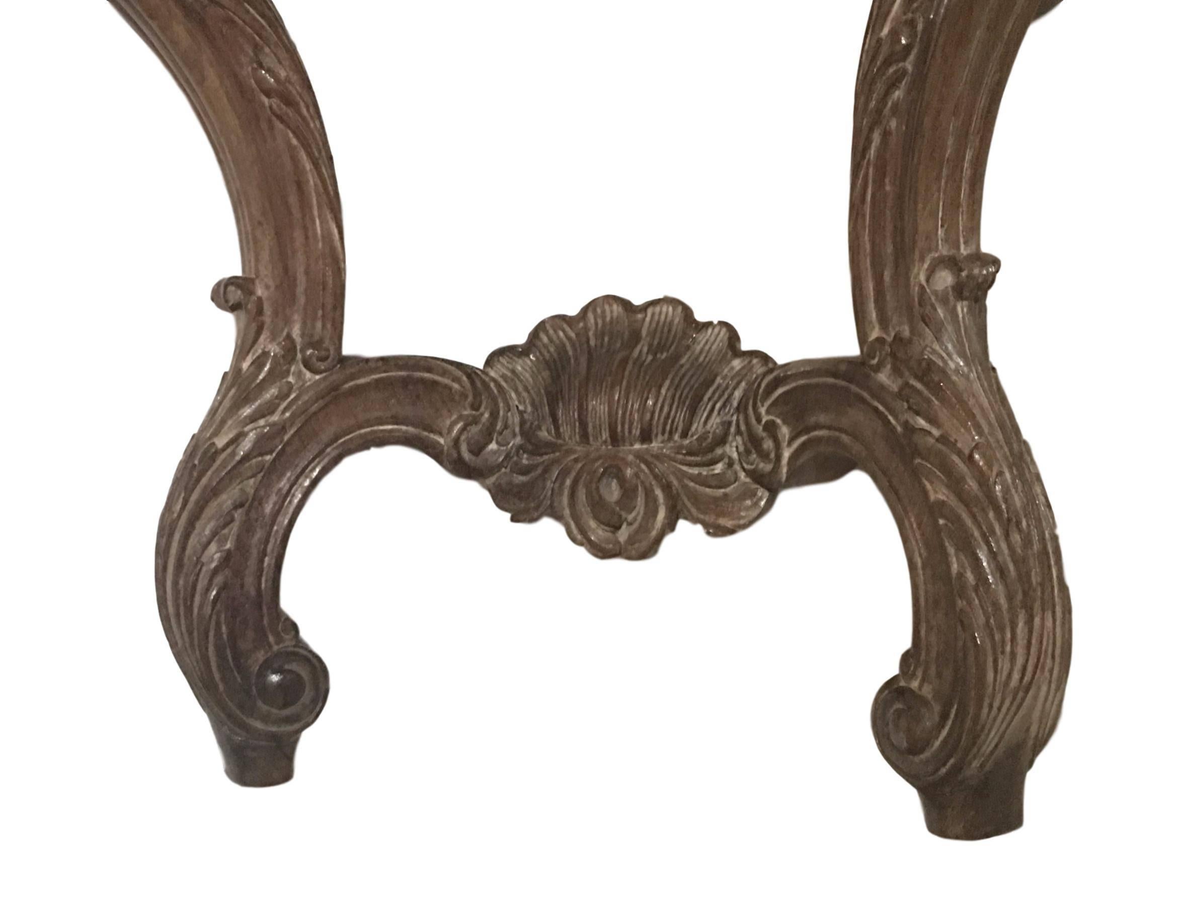 Early 20th Century Rococo French Hand-Carved Pair of Corner Consoles with Drawer For Sale 4