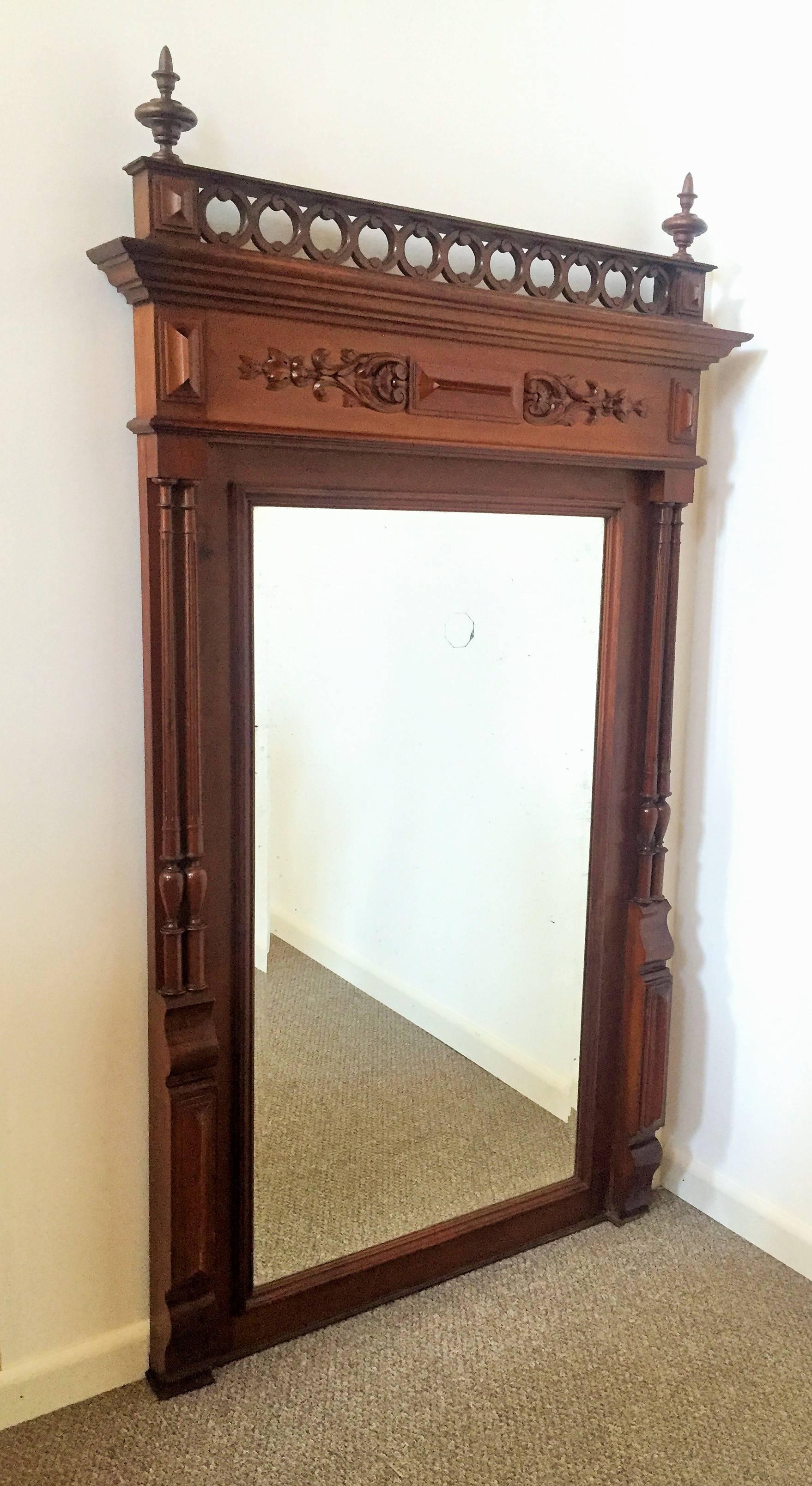 Original Victorian mahogany tall pier mirror.

Dimensions 51.0